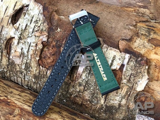ALT Black Leather Strap for Rolex Watches 20mm - Image 2