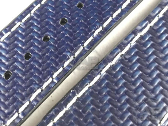 AP Bands 100% Genuine Blue Carbon Fiber Strap For Hublot Big Bang 44mm - Image 3
