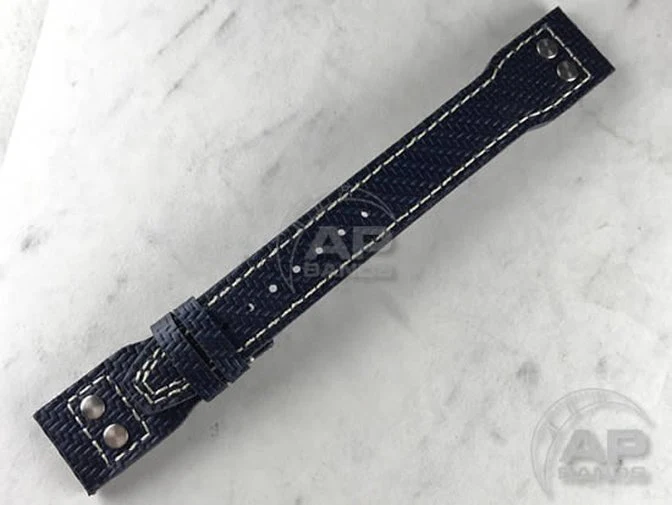 AP Bands 100% Genuine Blue Carbon Fiber Strap For IWC Big Pilot, Perpetual Calendar, B-Uhr - Image 3