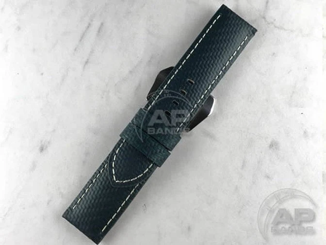 AP Bands 100% Genuine Green Carbon Fiber Strap For Panerai Watches 44mm - Image 3