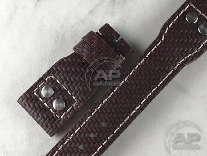 AP Bands 100% Genuine Red Carbon Fiber Strap For IWC Big Pilot, Perpetual Calendar, B-Uhr - Image 3
