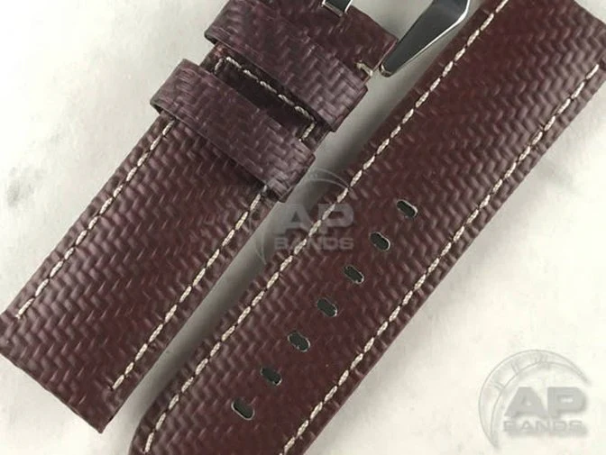 AP Bands 100% Genuine Red Carbon Fiber Strap For Panerai Watches 44mm - Image 2