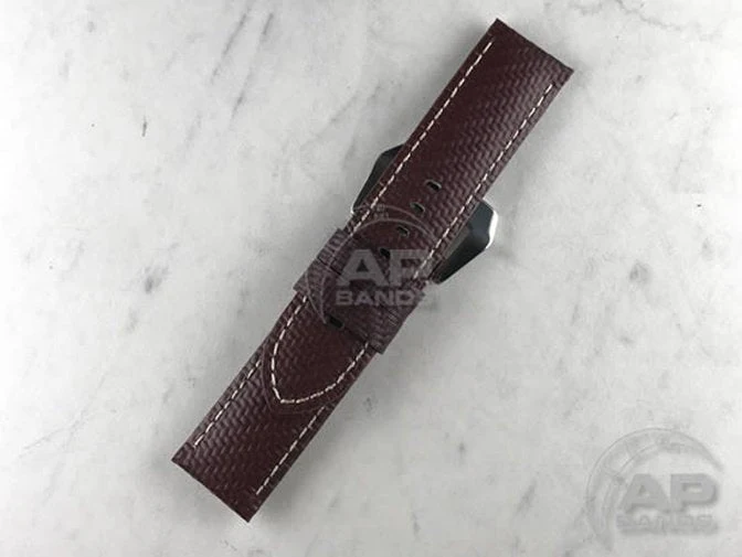 AP Bands 100% Genuine Red Carbon Fiber Strap For Panerai Watches 44mm - Image 3