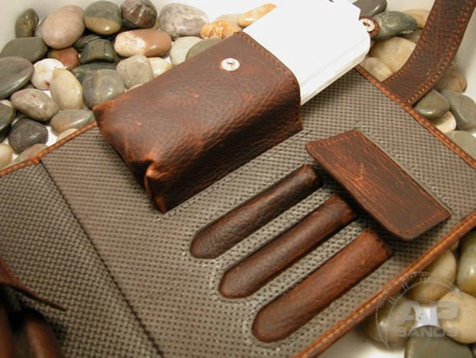 AP Bands Strap and Tool Carrying Storage Case In Oil Pull Up Brown Leather - Image 7