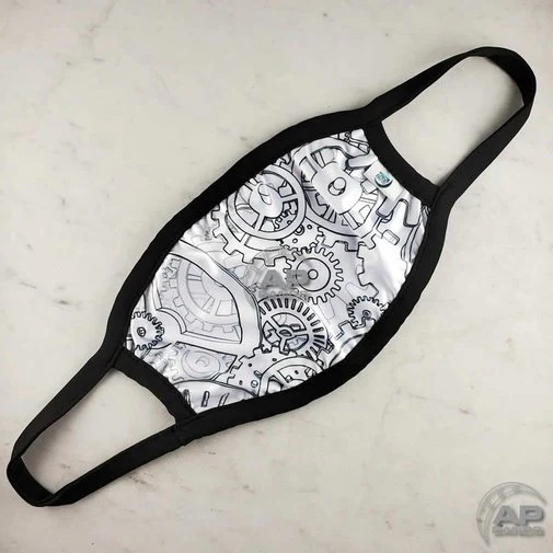 AP Bands Watch Movement Gear Face Mask Covering In White - Image 2