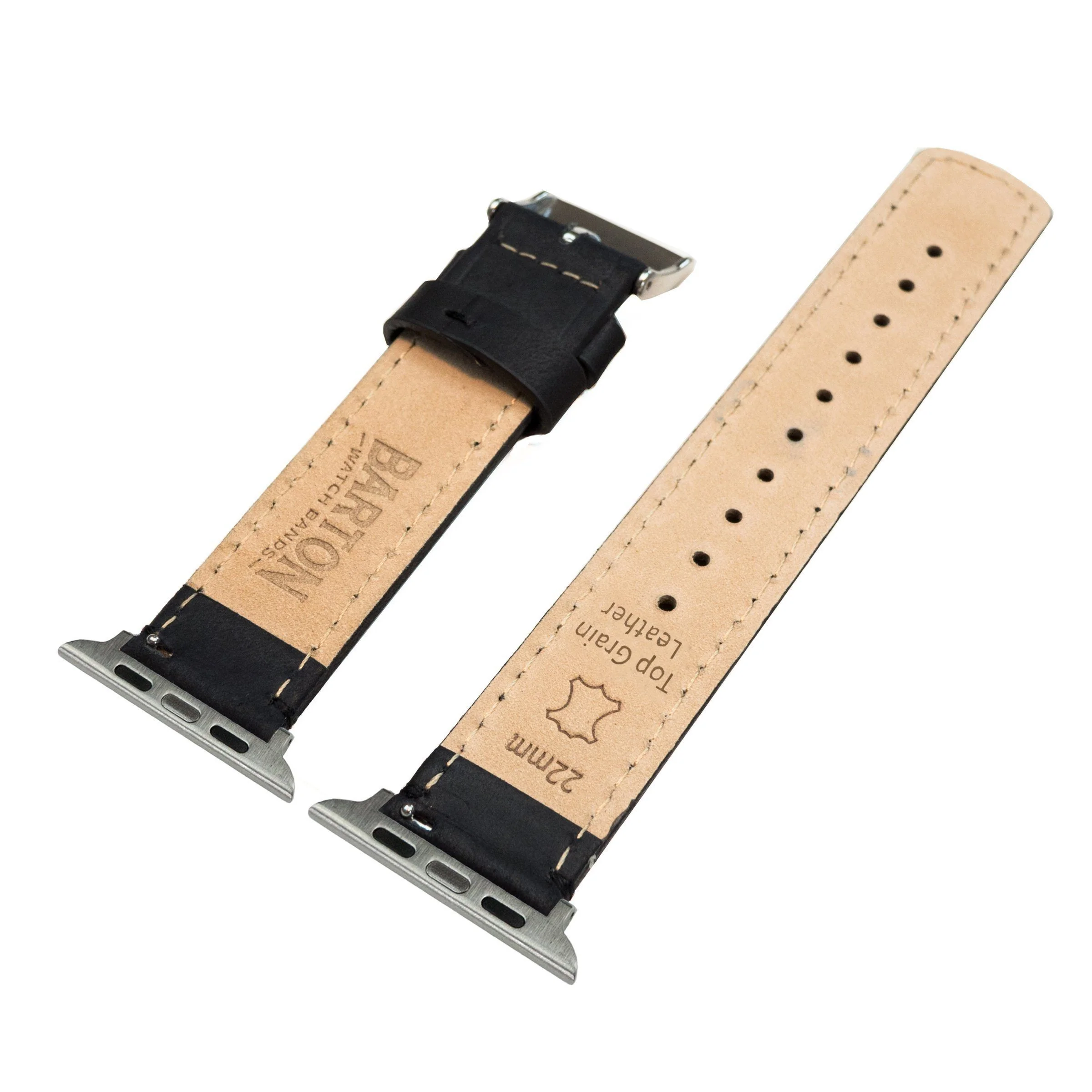 Apple Black Leather Stitching Watch Band - Image 4