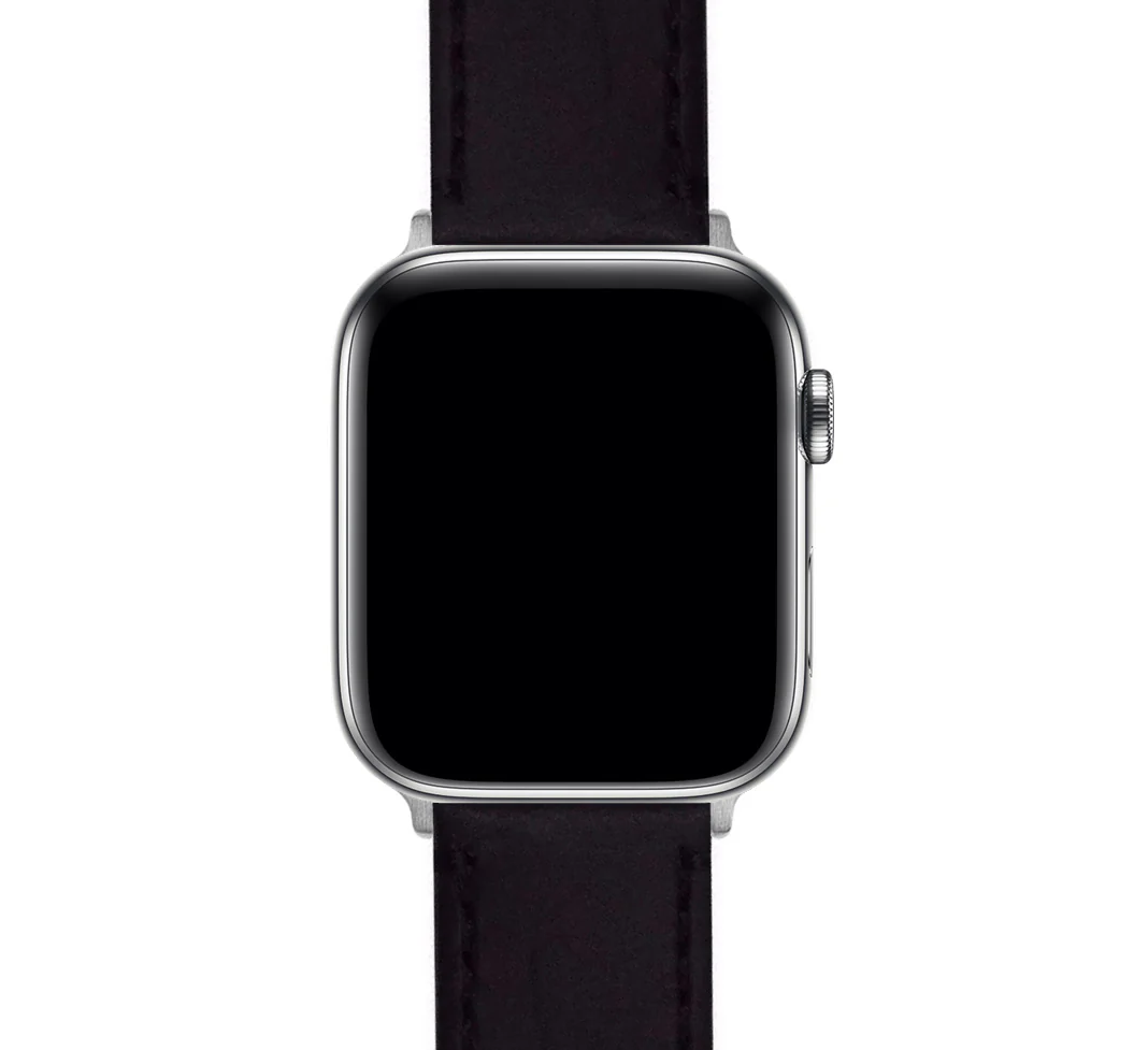 Apple Black Leather Stitching Watch Band - Image 5