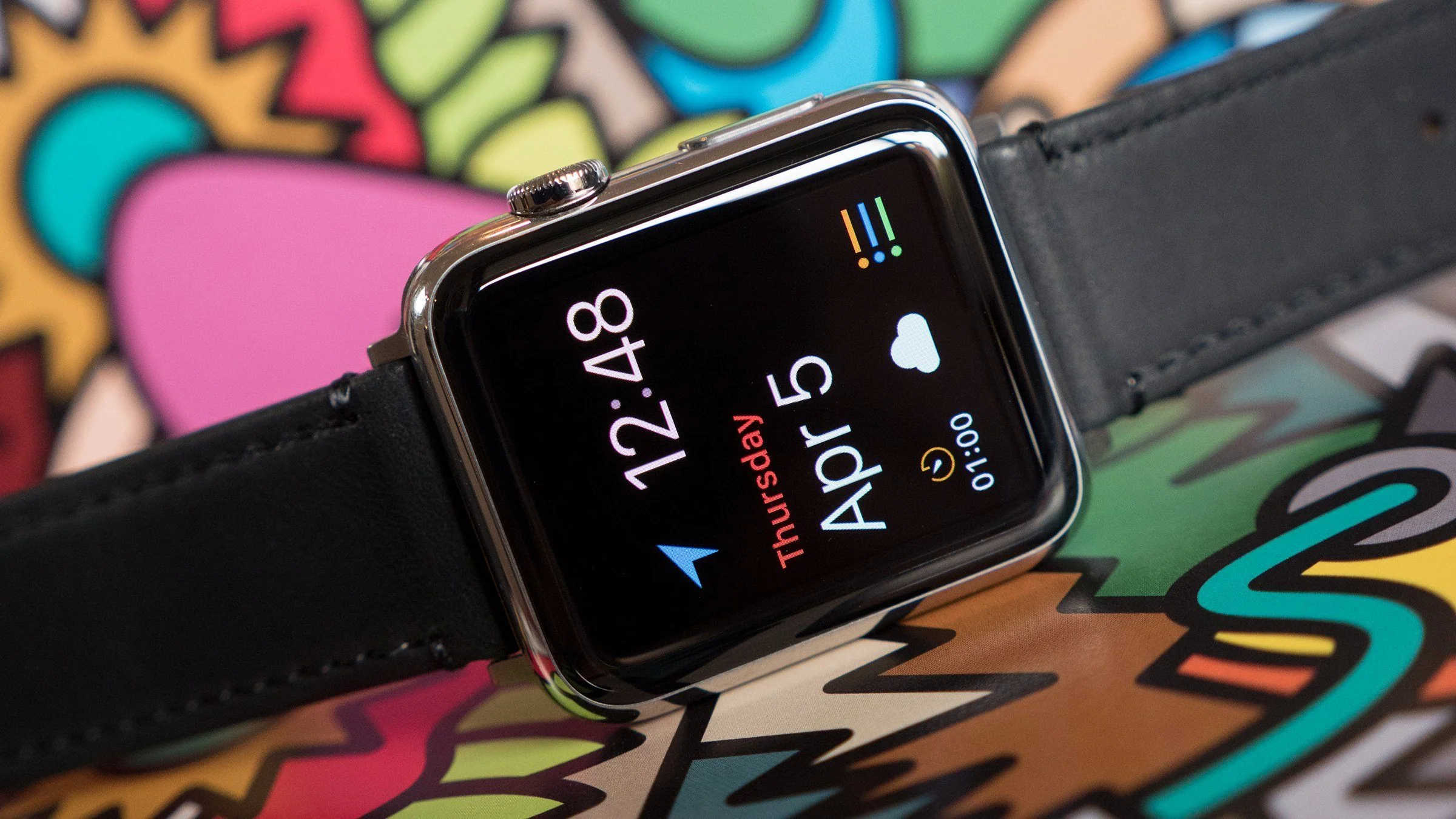 Apple Black Leather Stitching Watch Band - Image 6