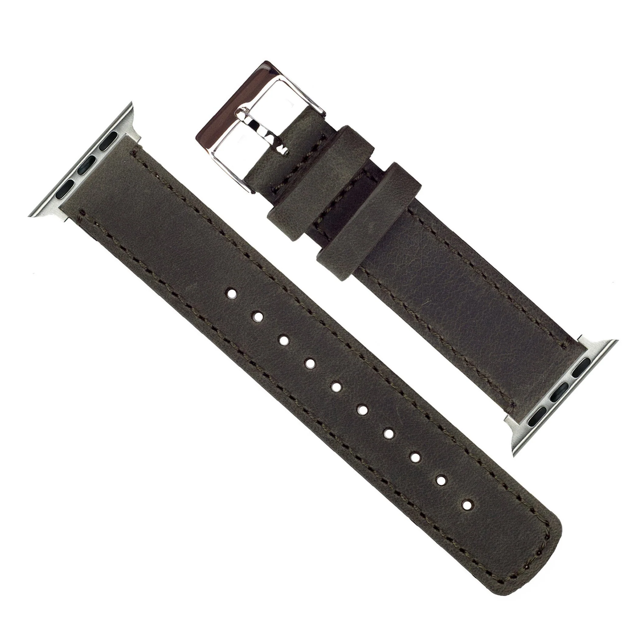 Apple Espresso Leather Stitching Watch Band - Image 5