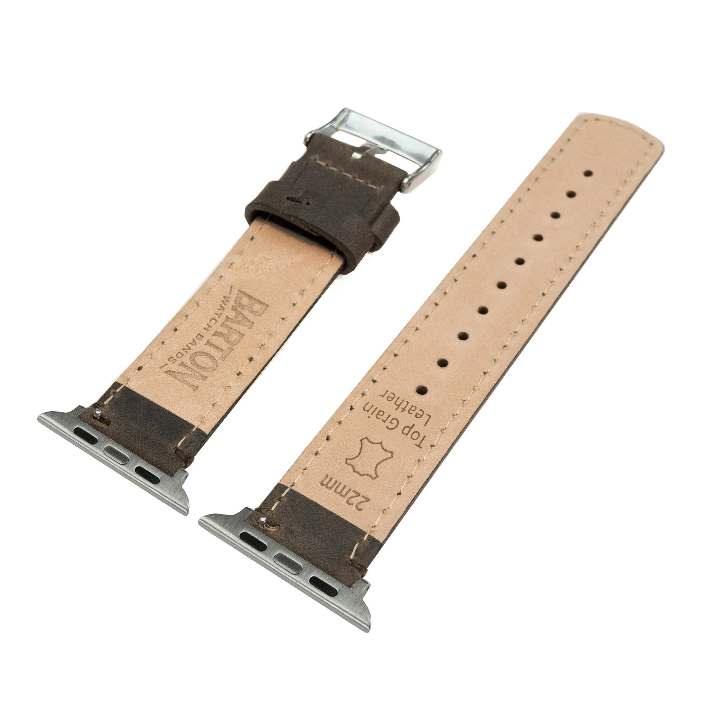 Apple Espresso Leather Stitching Watch Band - Image 6