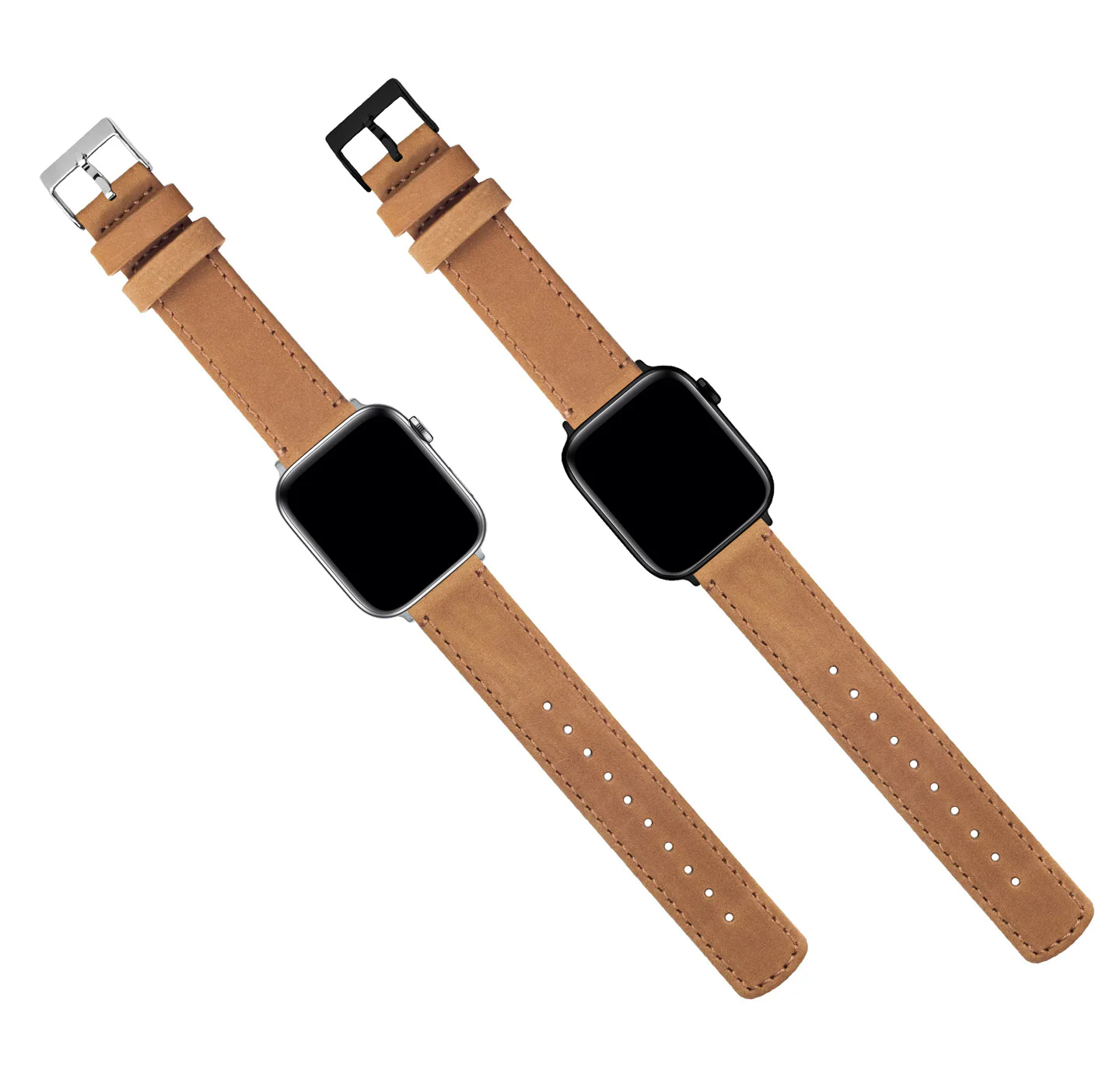Apple Gingerbread Leather Stitching Watch Band - Image 3