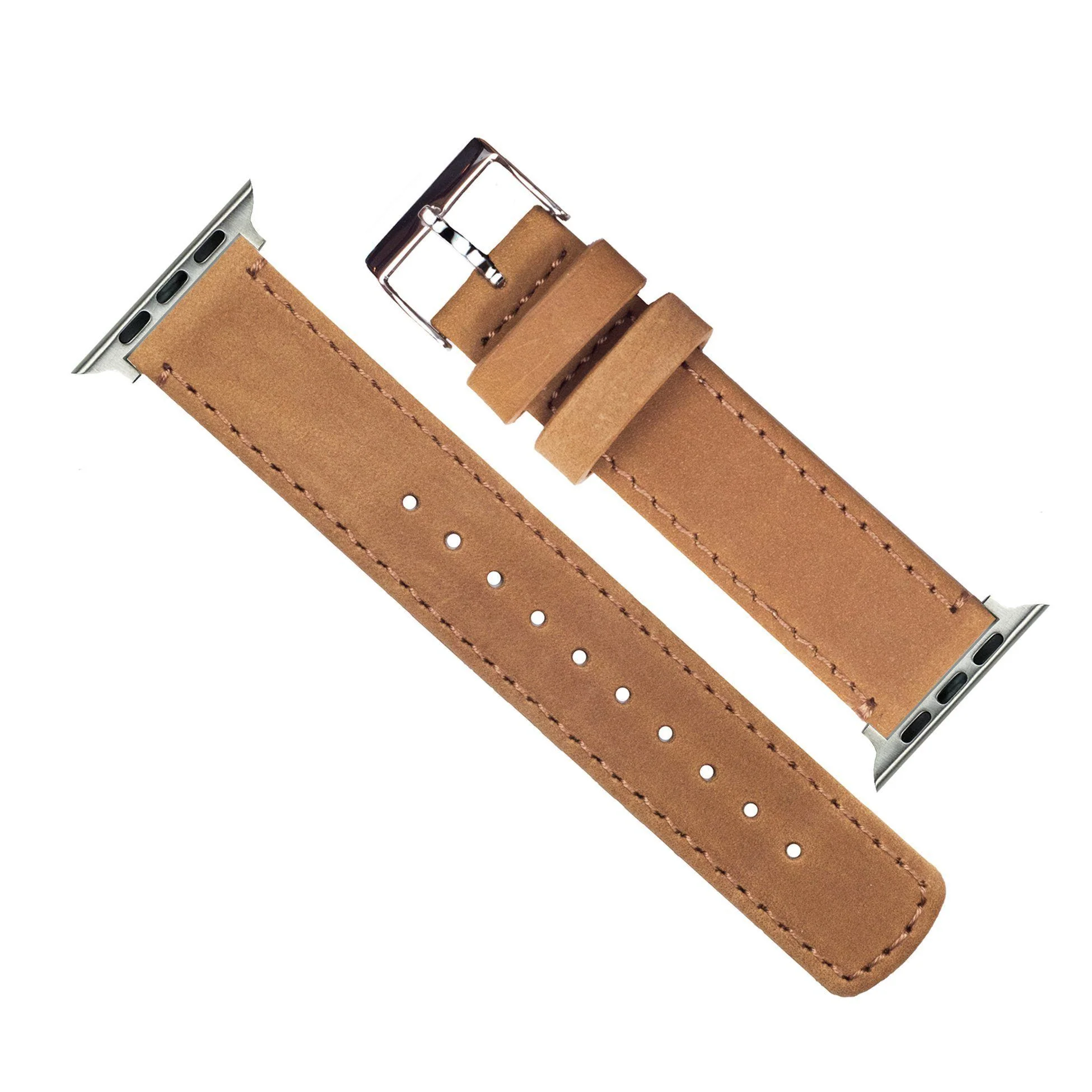 Apple Gingerbread Leather Stitching Watch Band - Image 5