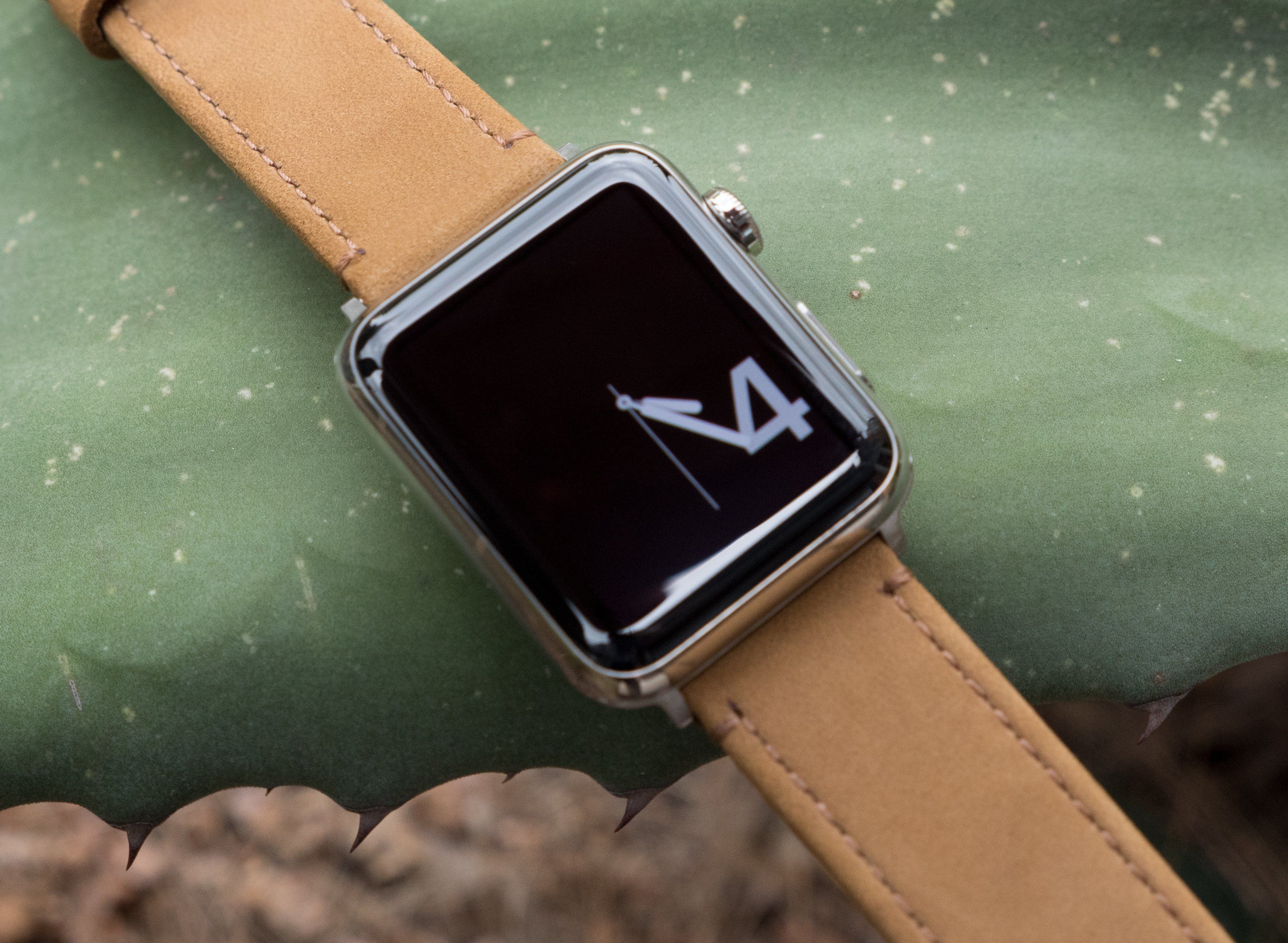 Apple Gingerbread Leather Stitching Watch Band - Image 7
