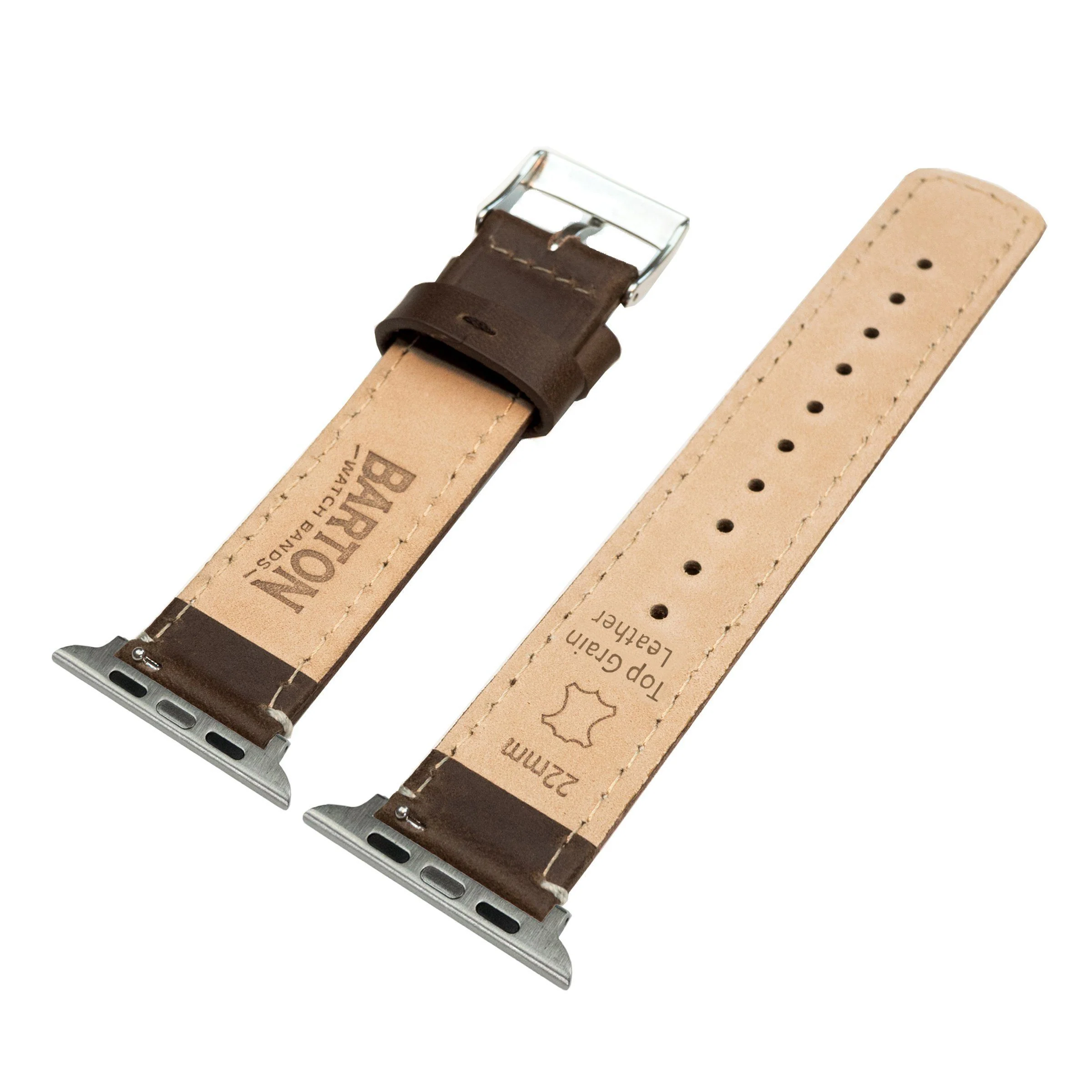 Apple Saddle Leather White Stitching Watch Band - Image 6
