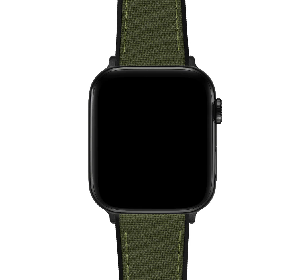 Apple Watch Army Green Cordura Fabric And Silicone Hybrid Watch Band - Image 10