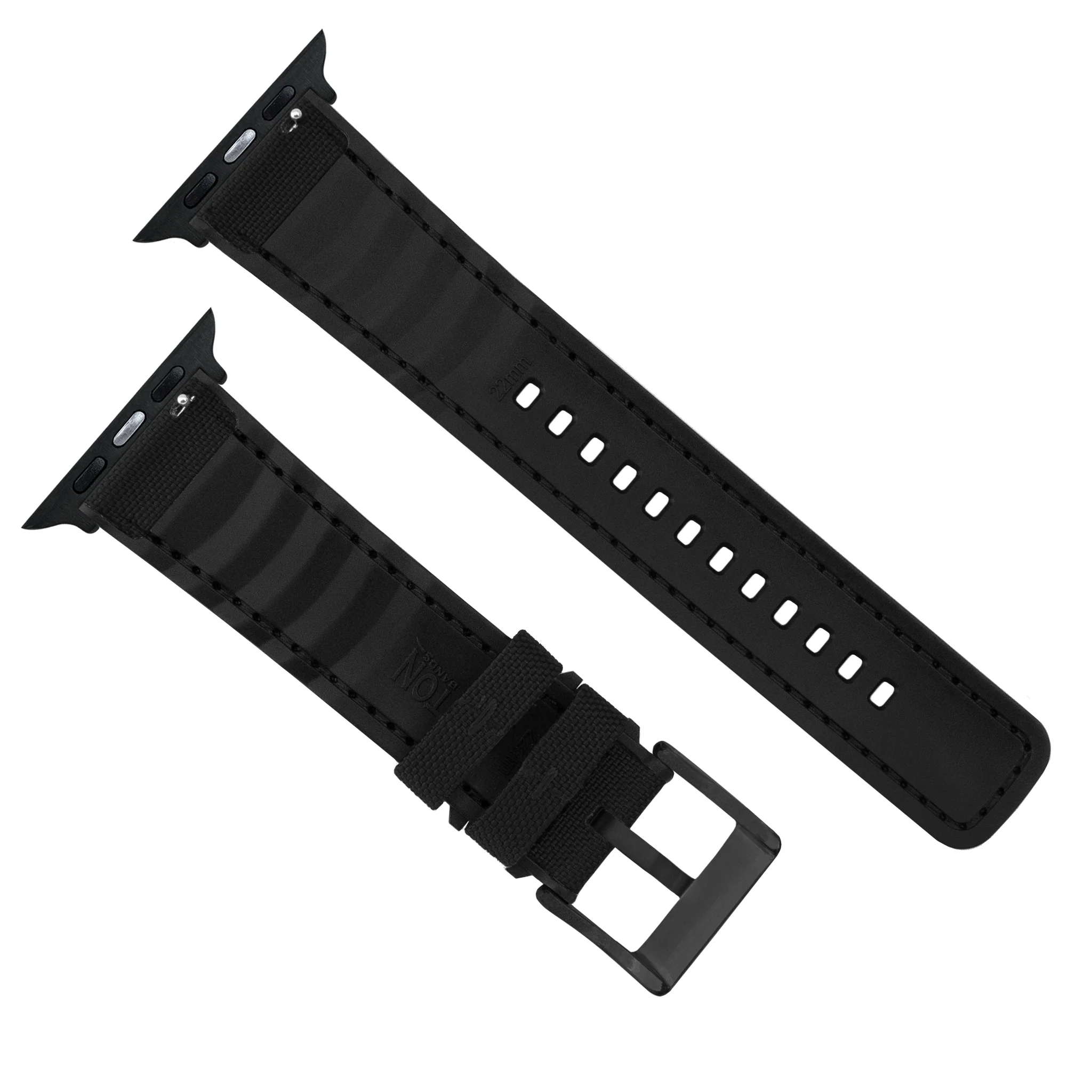 Apple Watch Black Cordura Fabric And Silicone Hybrid Watch Band - Image 10