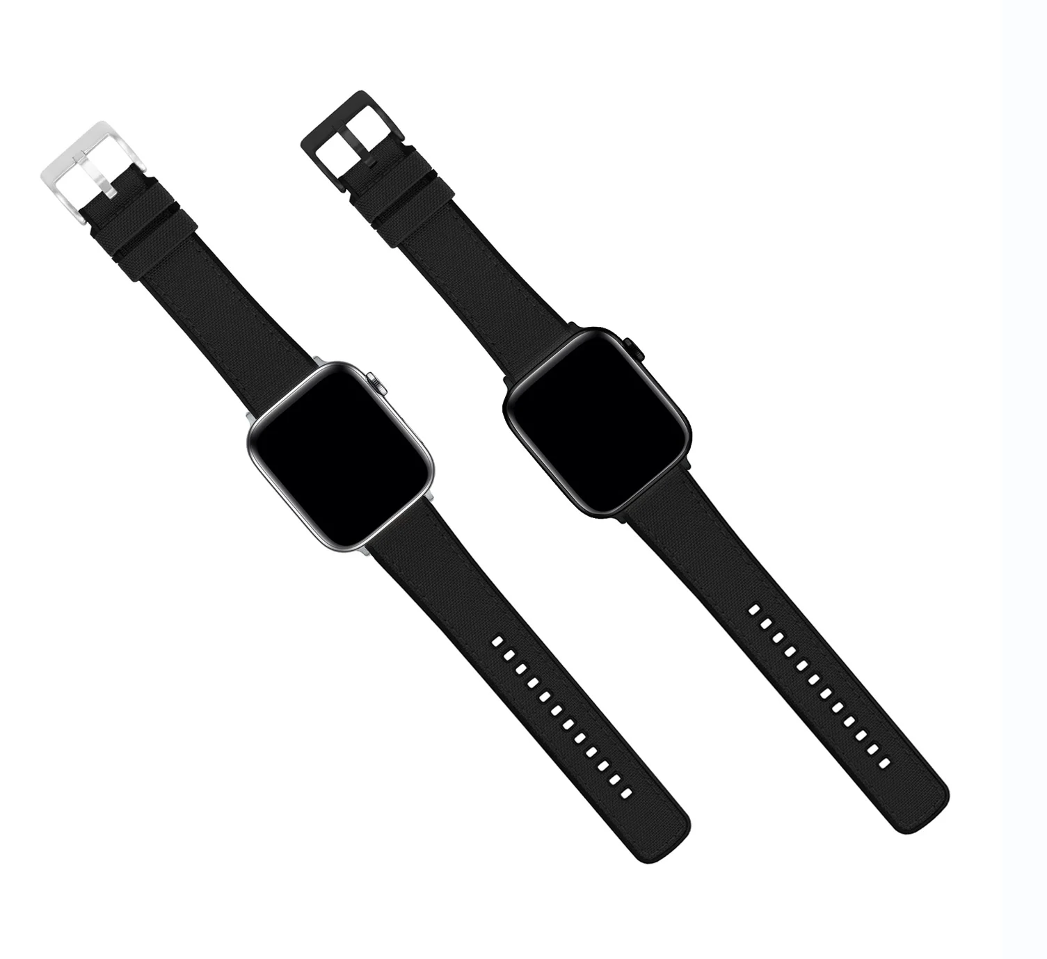 Apple Watch Black Cordura Fabric And Silicone Hybrid Watch Band - Image 5