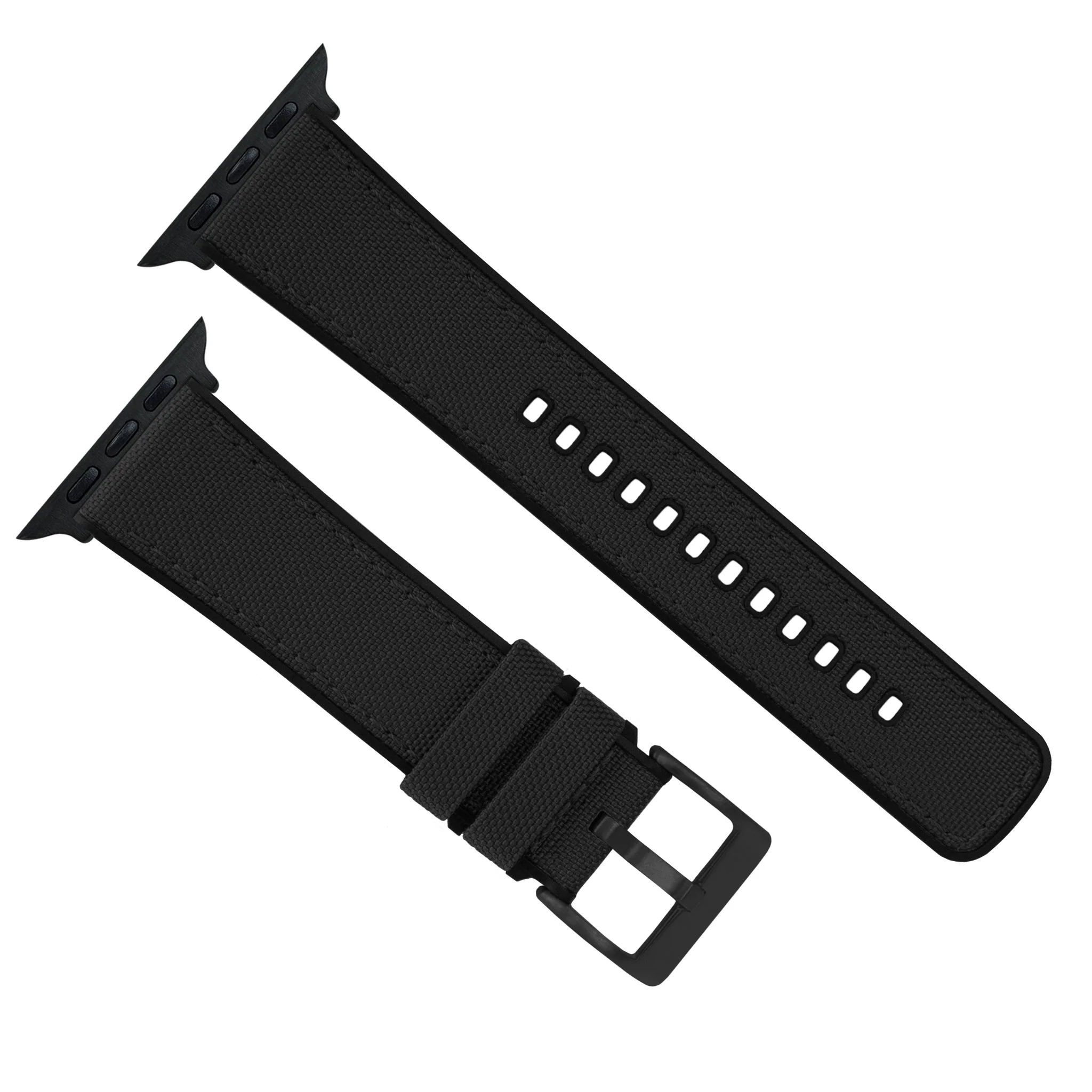 Apple Watch Black Cordura Fabric And Silicone Hybrid Watch Band - Image 6