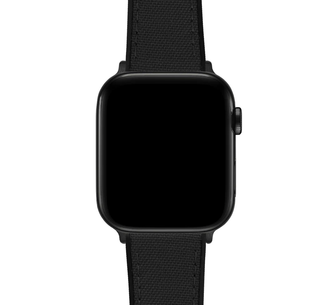 Apple Watch Black Cordura Fabric And Silicone Hybrid Watch Band - Image 8