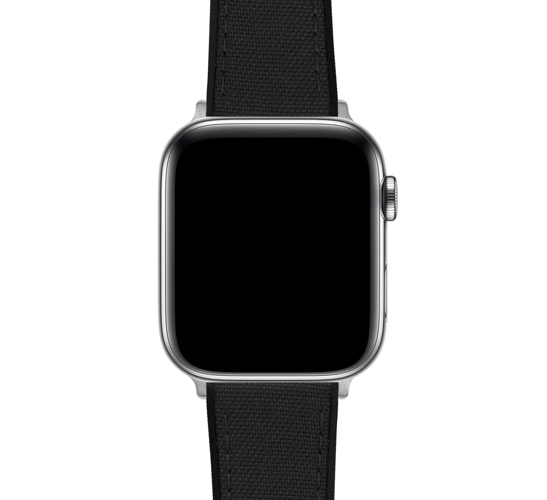 Apple Watch Black Cordura Fabric And Silicone Hybrid Watch Band - Image 9