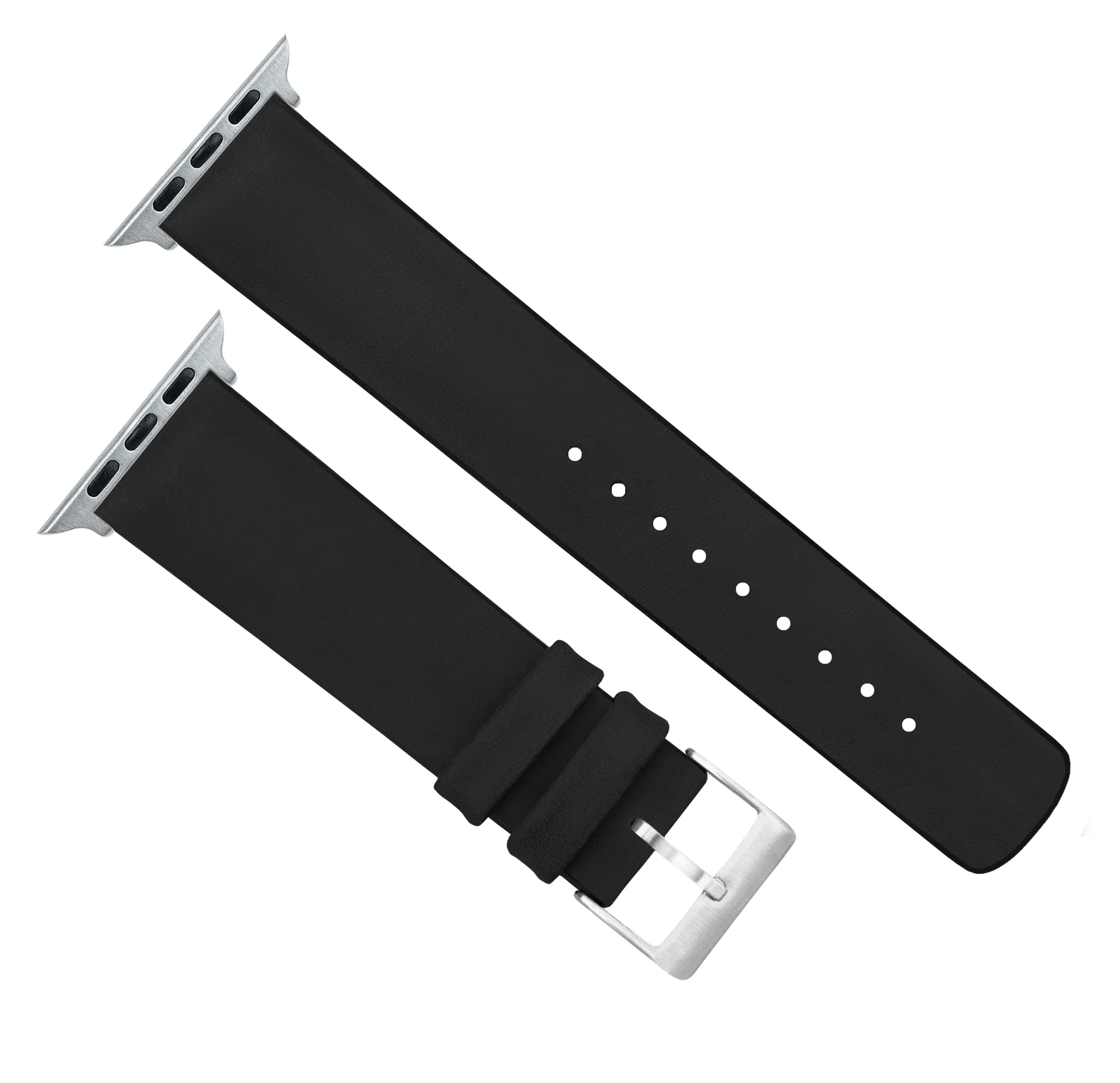 Apple Watch Black Leather Hybrid Watch Band (SALE) - Image 3