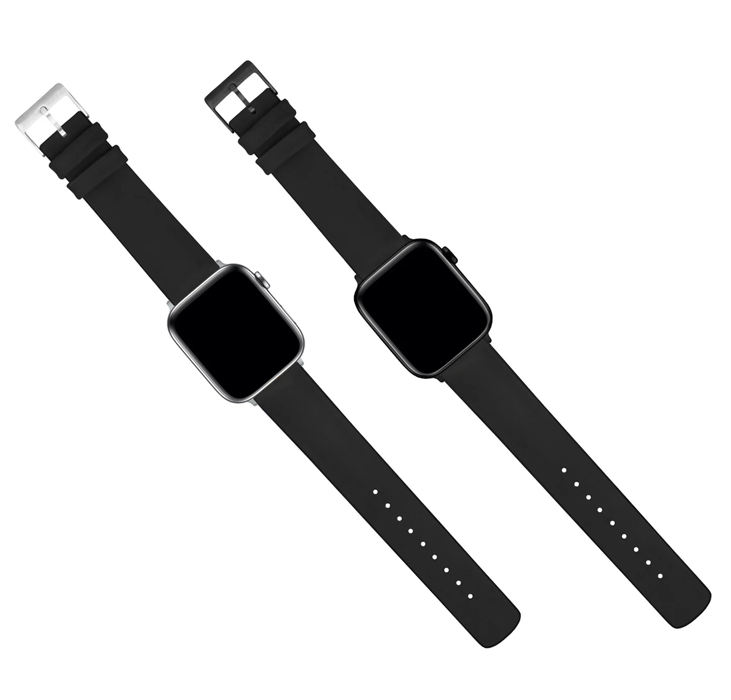 Apple Watch Black Leather Hybrid Watch Band (SALE) - Image 6
