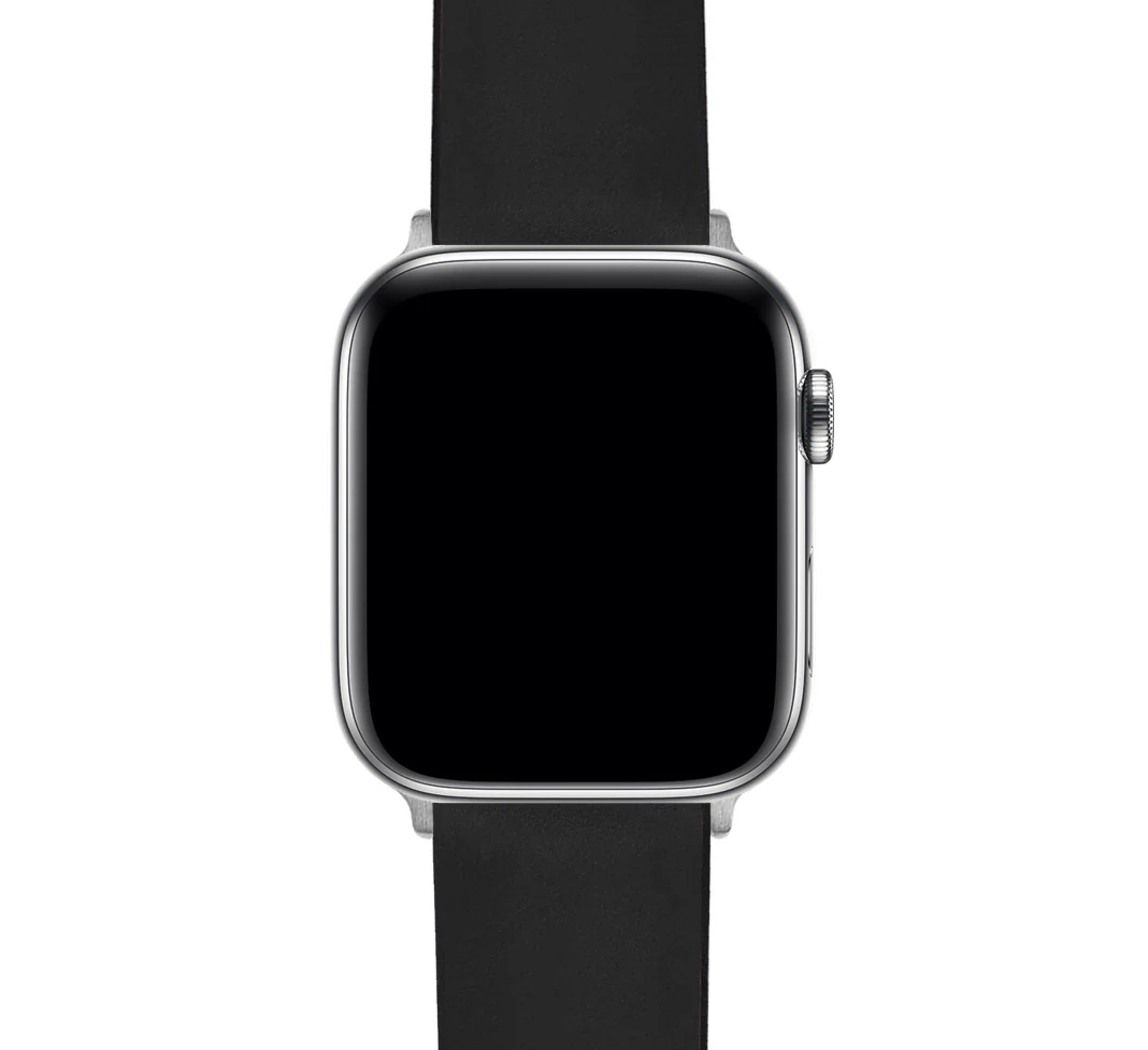 Apple Watch Black Leather Hybrid Watch Band (SALE) - Image 7