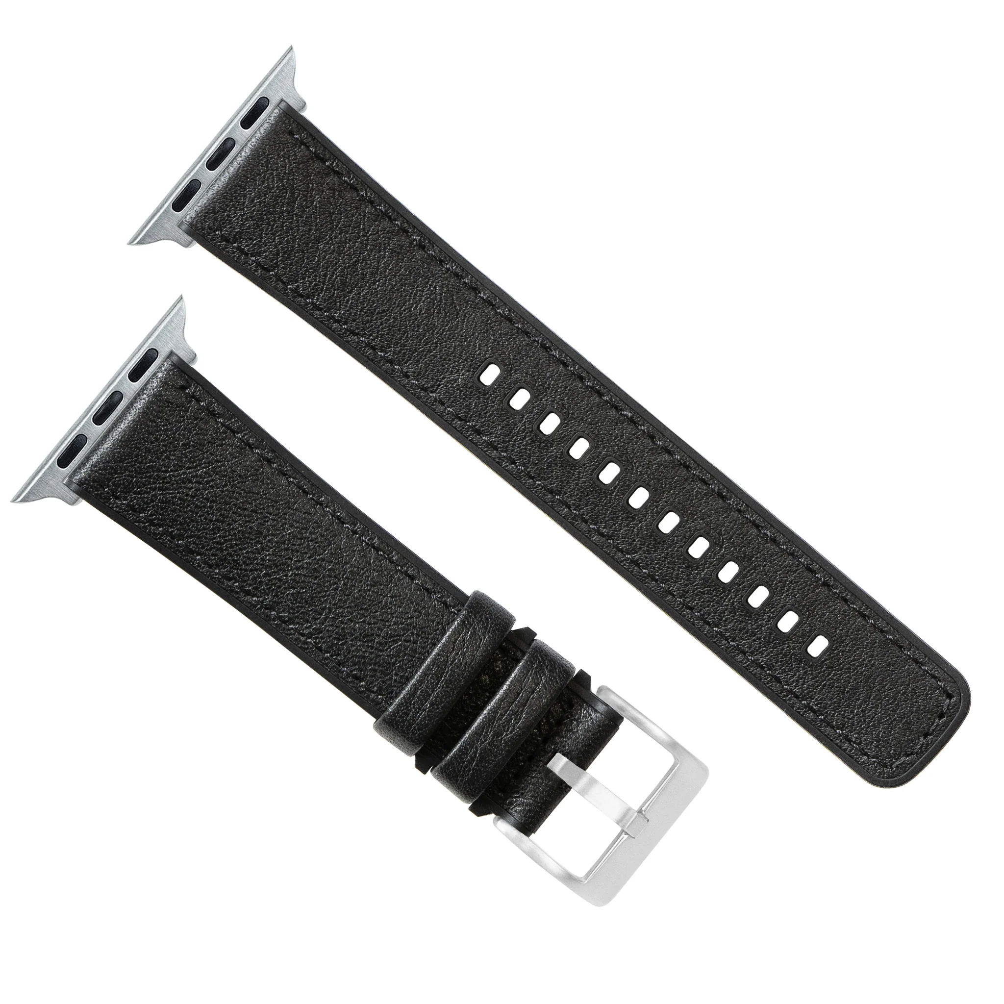 Apple Watch Black Pittards Water Resistant Leather Silicone Base Watch Band - Image 6