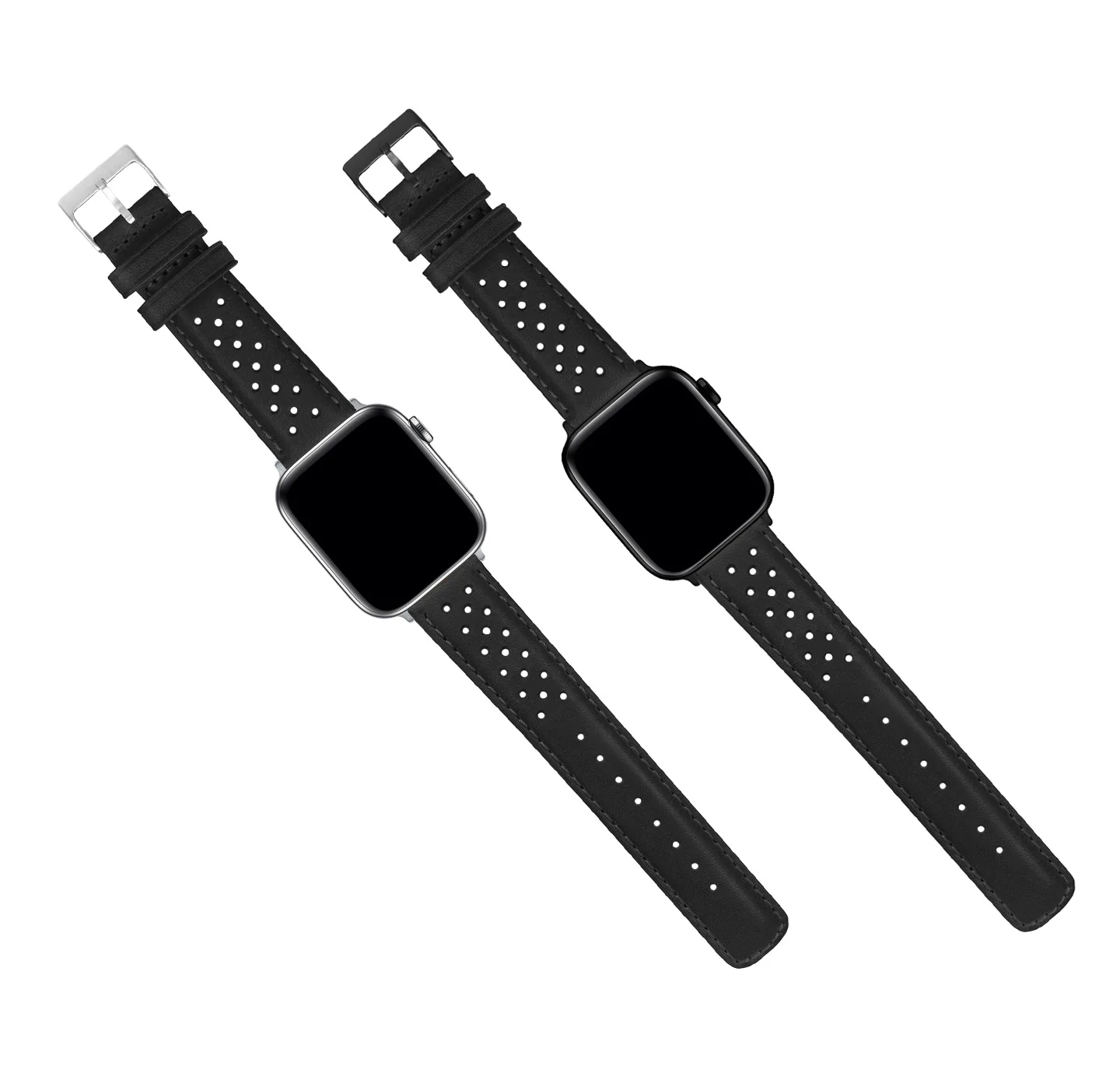 Apple Watch Black Racing Horween  Leather Watch Band - Image 2
