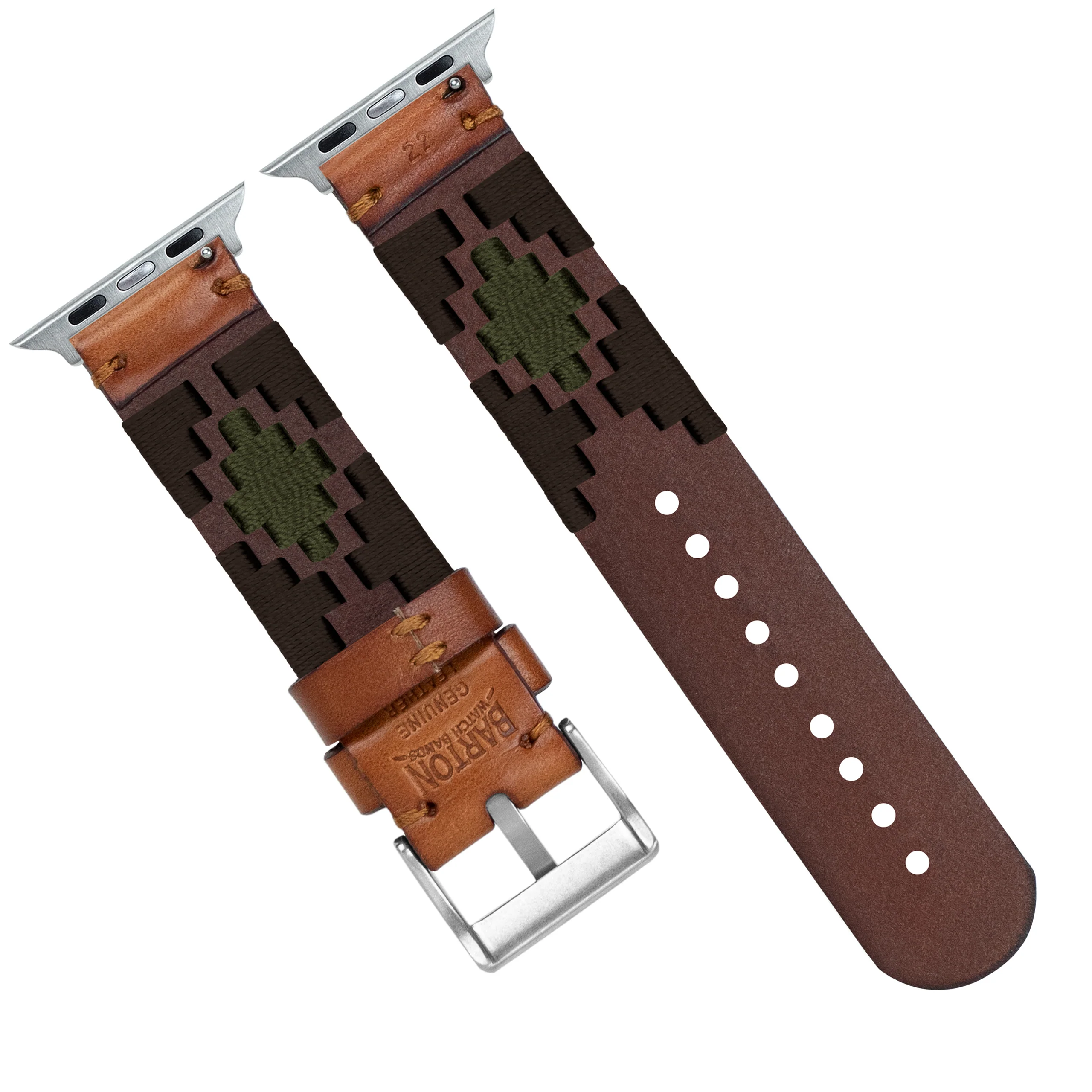 Apple Watch Brown Green Gaucho Watch Band - Image 8