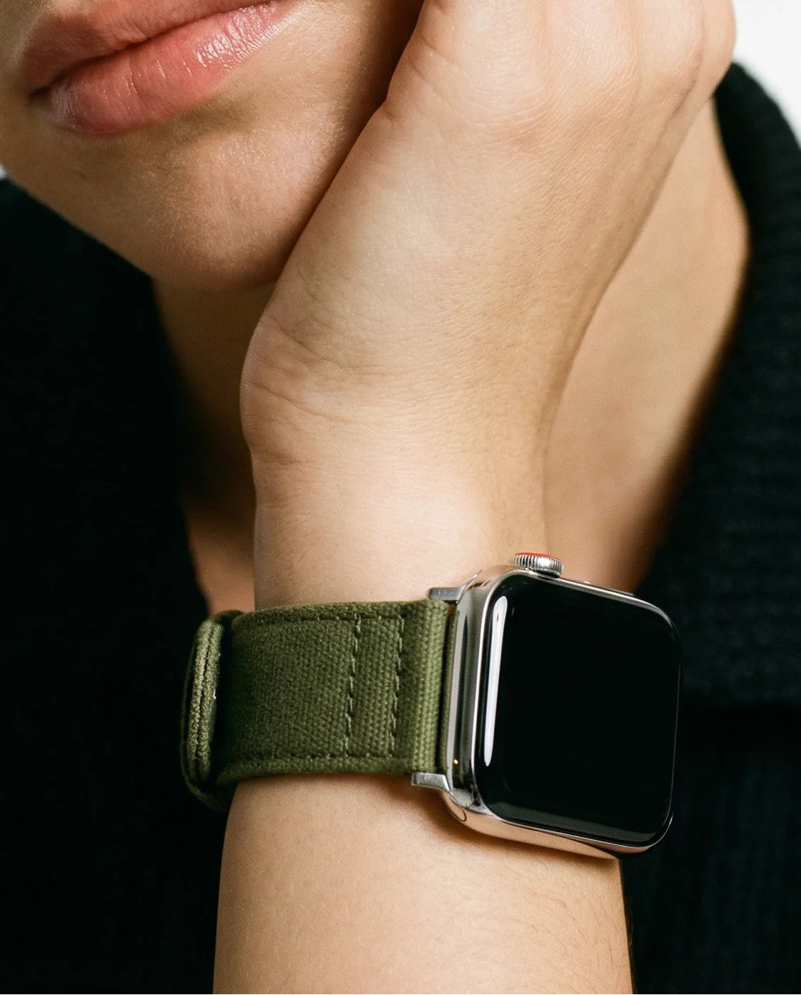 Apple Watch Canvas Army Green Watch Band (Women's) - Image 3