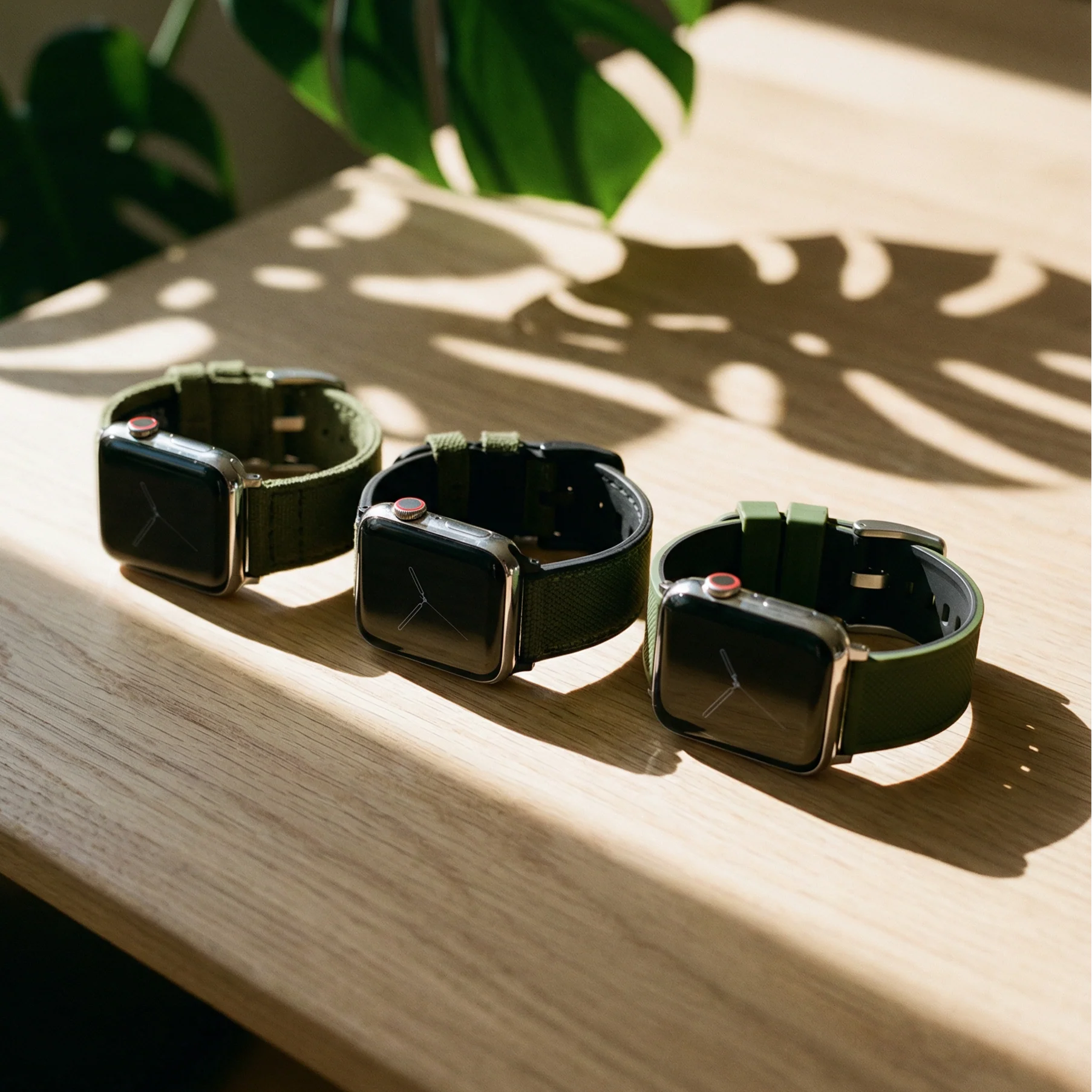 Apple Watch Elite Silicone Army Green Top Black Bottom Watch Band - Image 2
