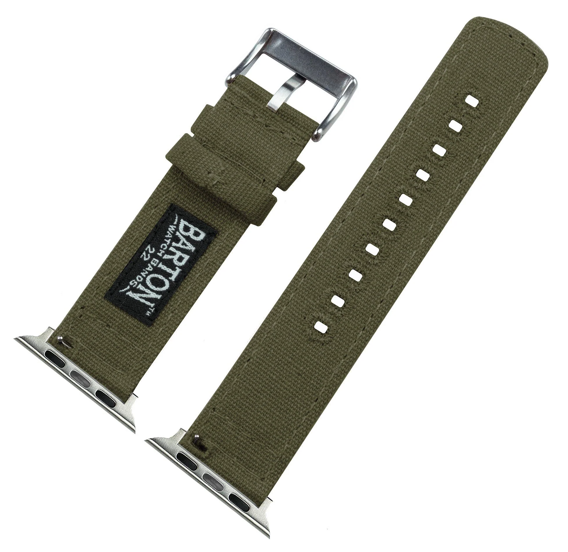 Apple Watch Canvas Army Green Watch Band - Image 6