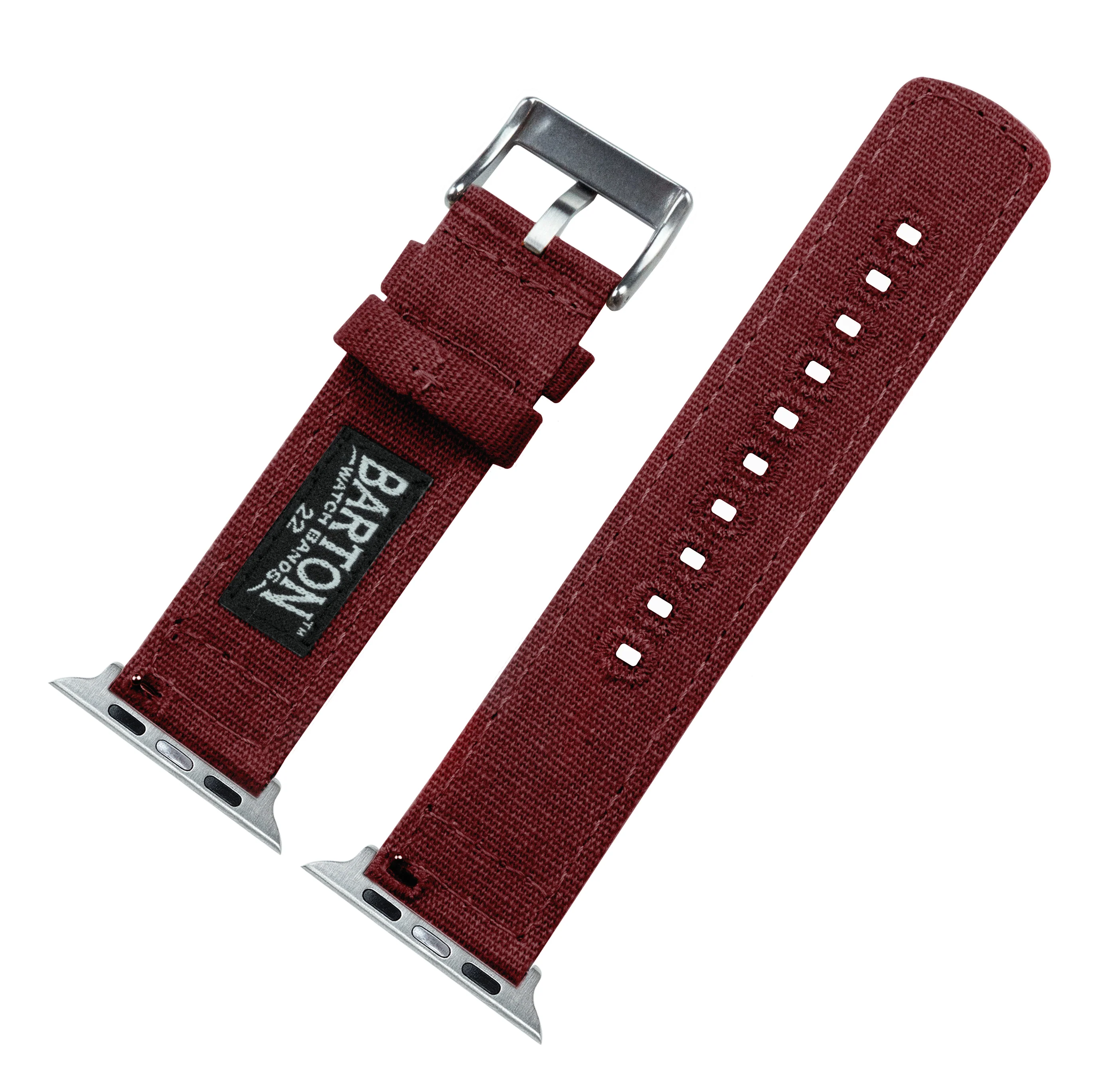 Apple Watch Canvas Burgundy Watch Band - Image 4