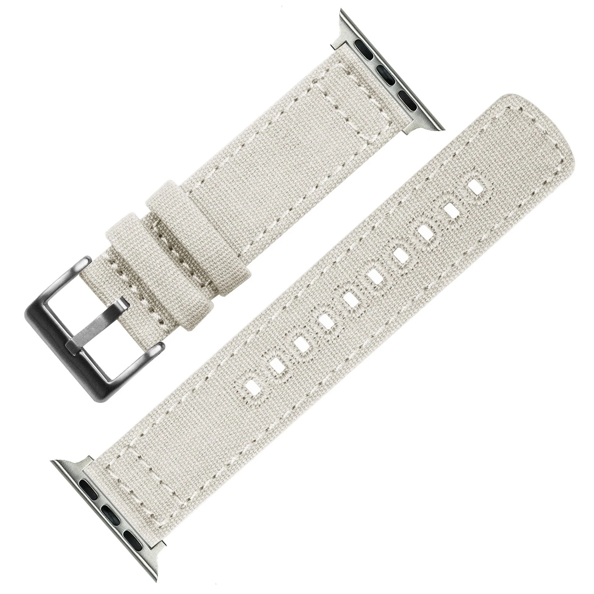 Apple Watch Canvas Linen White Watch Band - Image 5