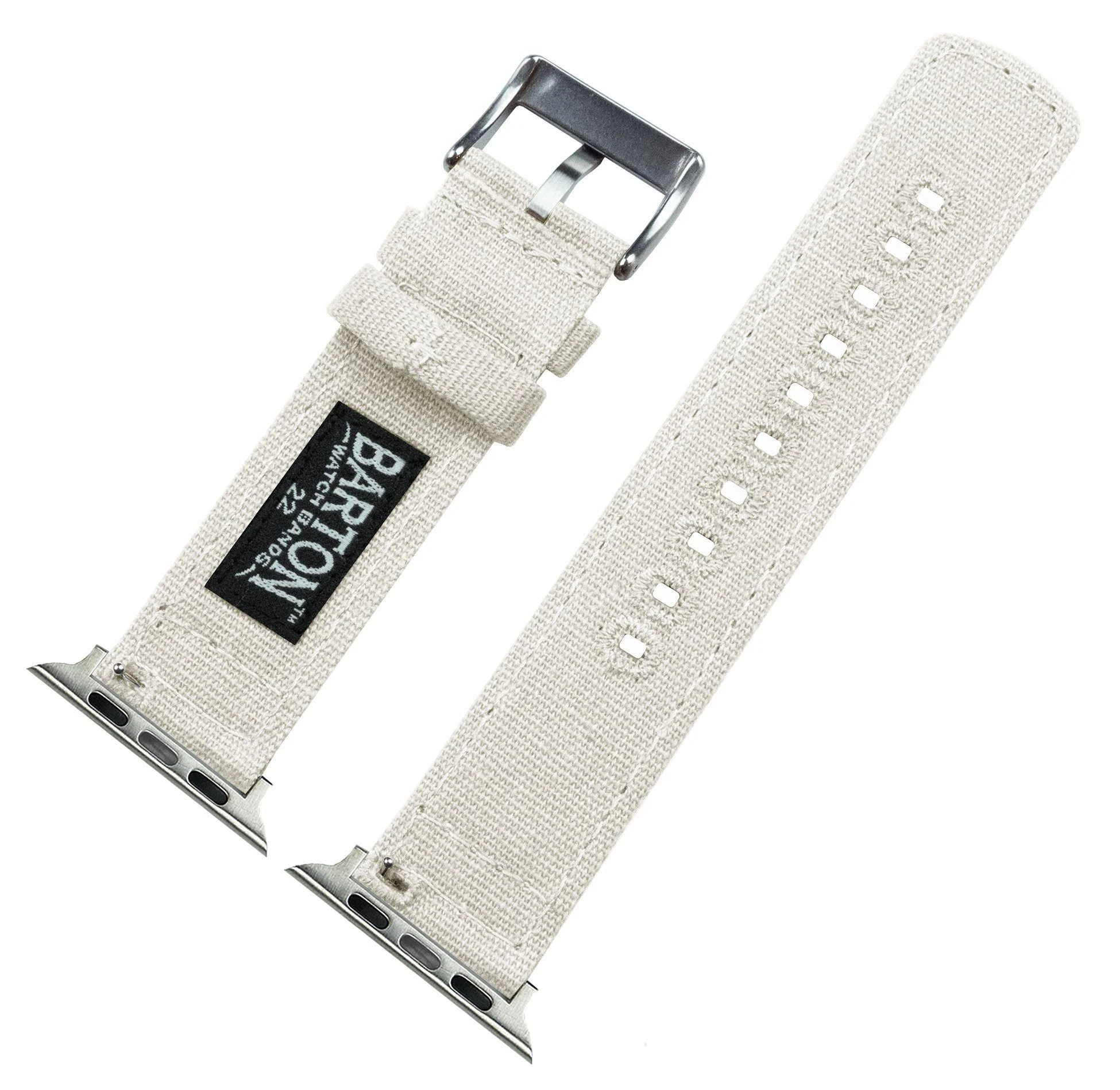 Apple Watch Canvas Linen White Watch Band - Image 6