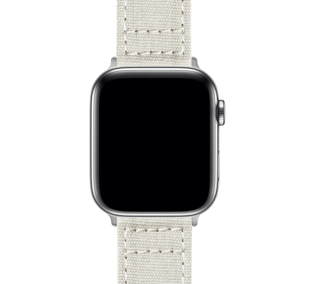 Apple Watch Canvas Linen White Watch Band - Image 8
