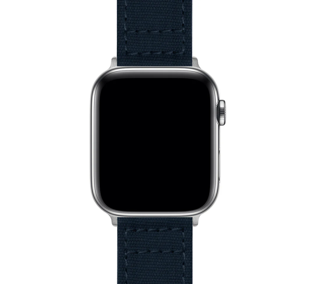 Apple Watch Canvas Navy Blue Watch Band - Image 8
