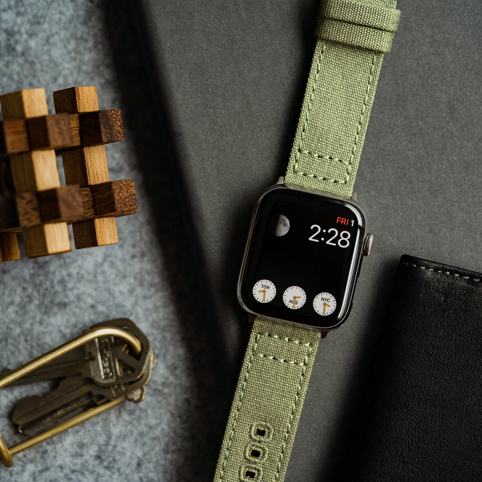 Apple Watch Canvas Sage Green Watch Band - Image 2