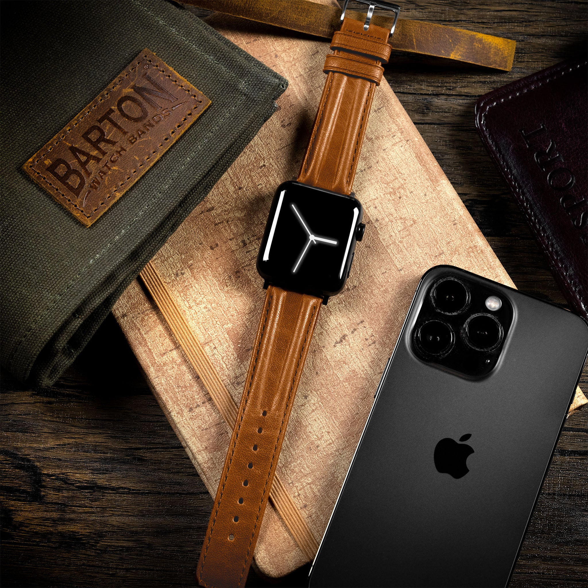 Apple Watch Caramel Brown Classic Horween® Leather Watch Band - Image 2
