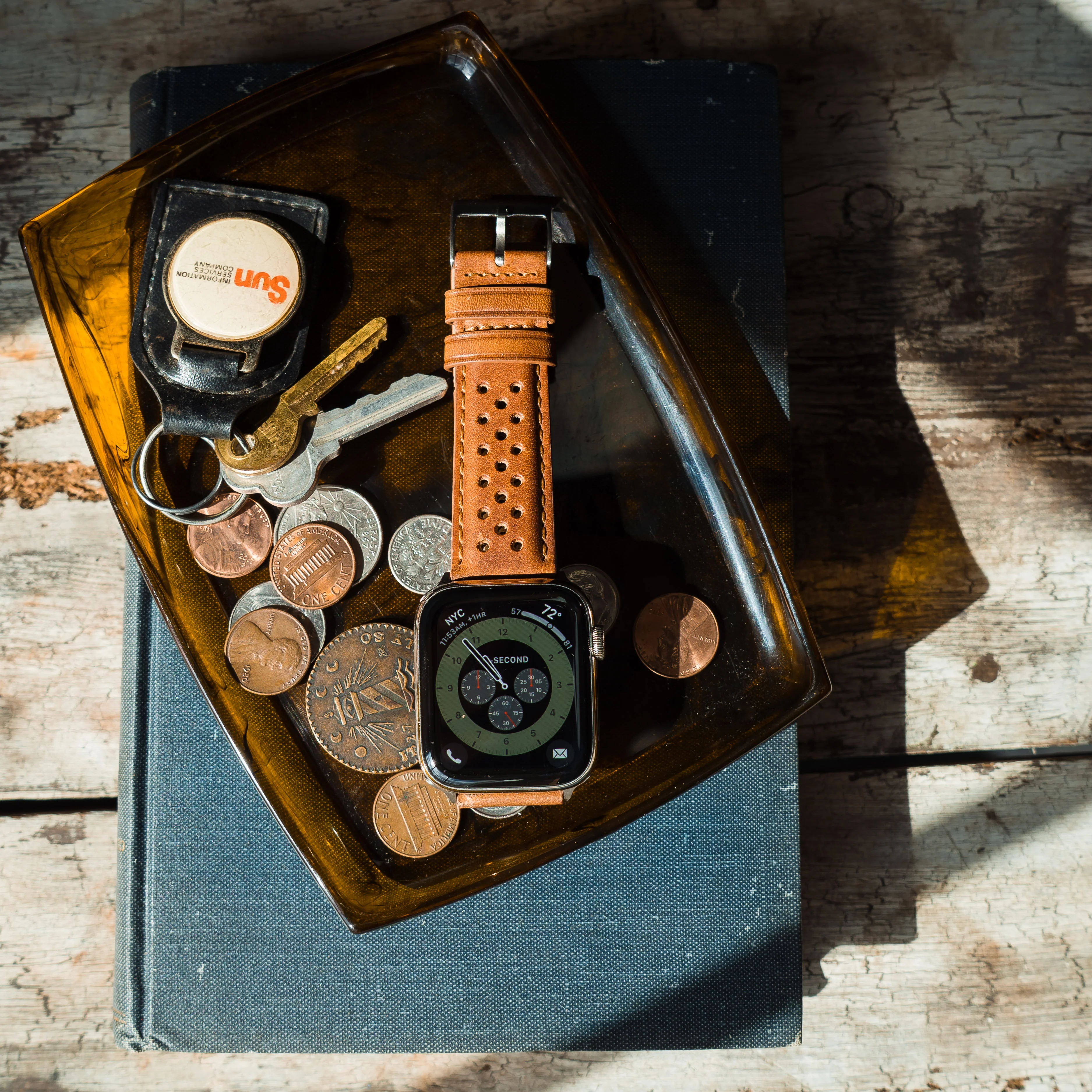 Apple Watch Caramel Brown Racing Horween® Leather Watch Band - Image 5