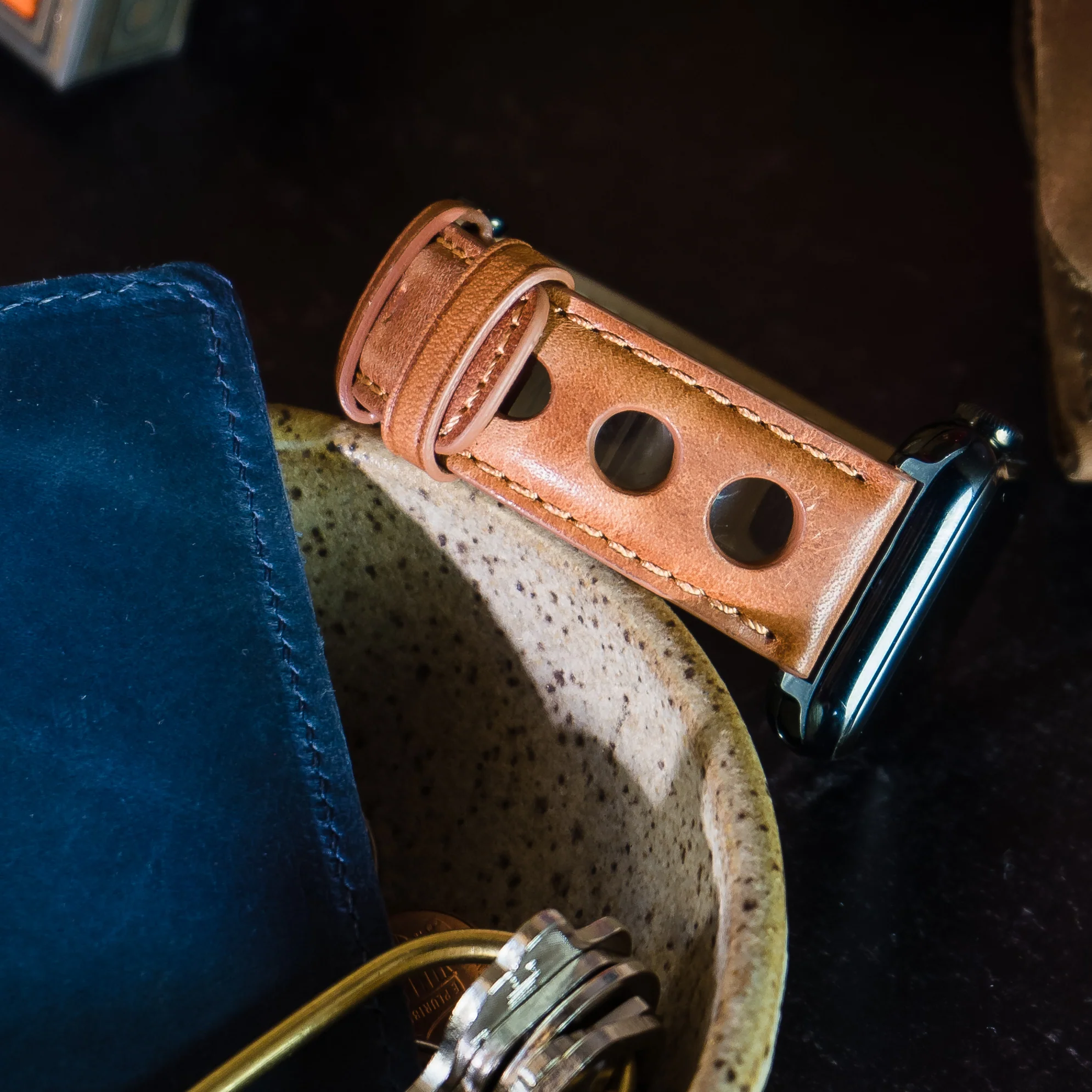 Apple Watch Caramel Brown Rally Horween Leather Watch Band - Image 5