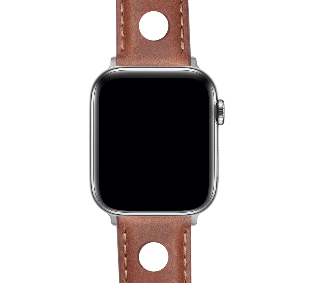 Apple Watch Caramel Brown Rally Horween Leather Watch Band - Image 6