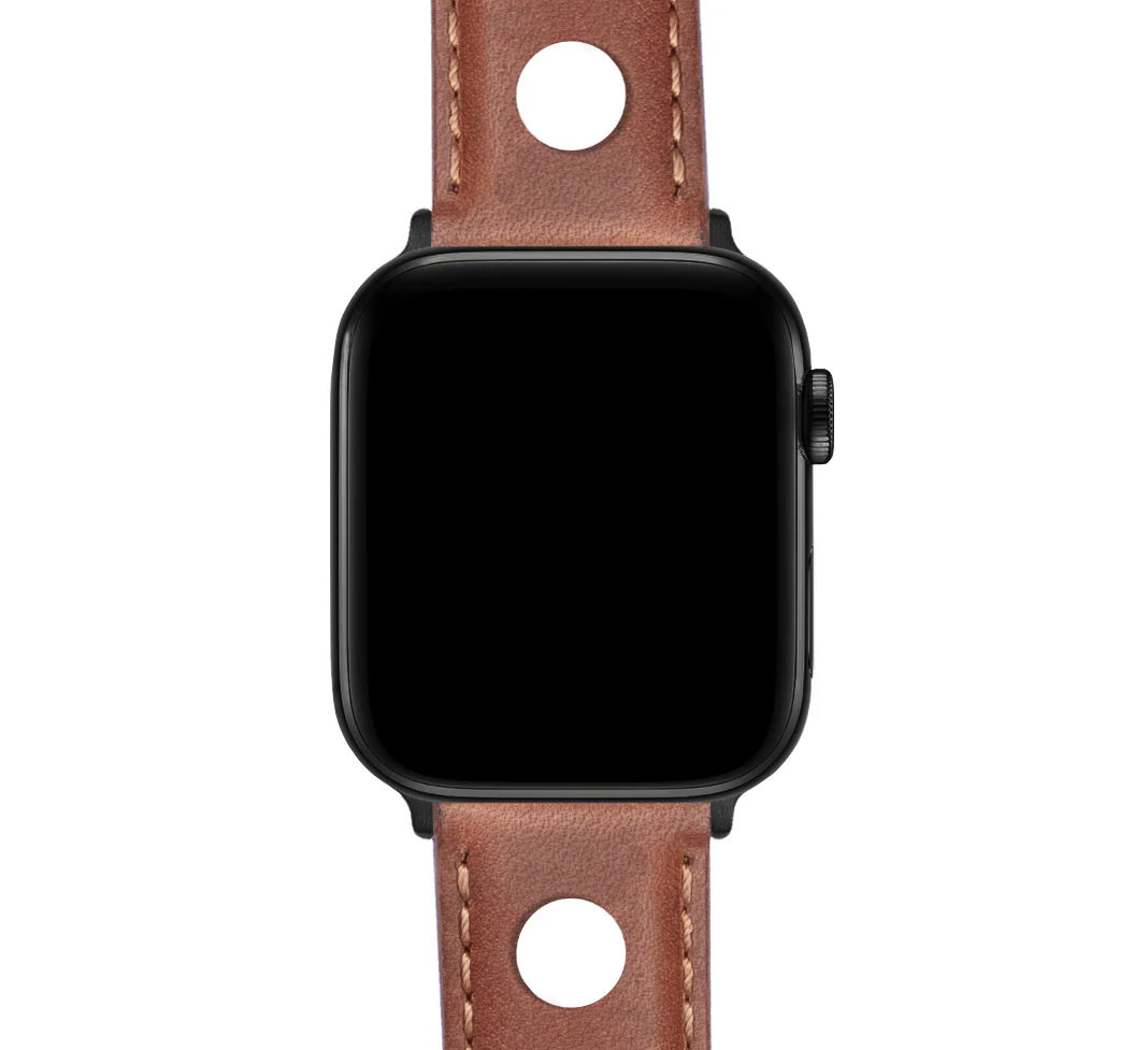 Apple Watch Caramel Brown Rally Horween Leather Watch Band - Image 7