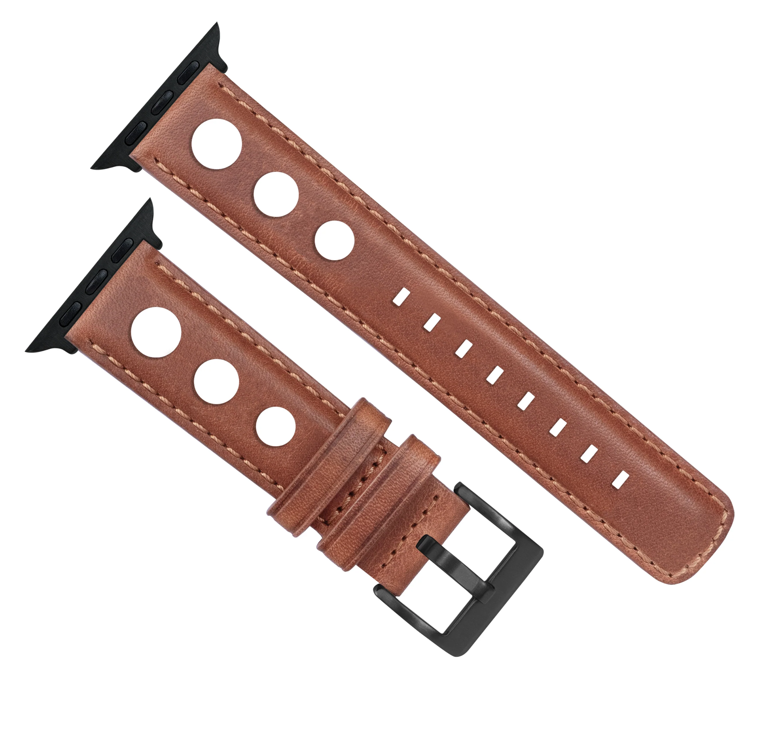 Apple Watch Caramel Brown Rally Horween Leather Watch Band - Image 9