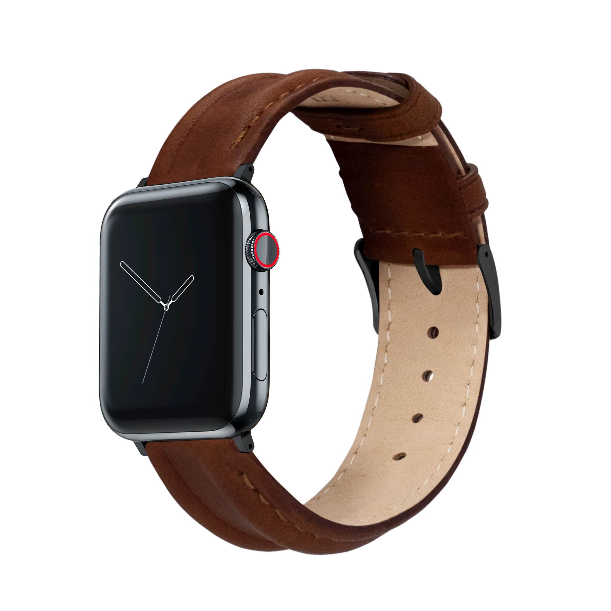 Apple Watch Chocolate Brown Classic Horween Leather Watch Band - Image 2