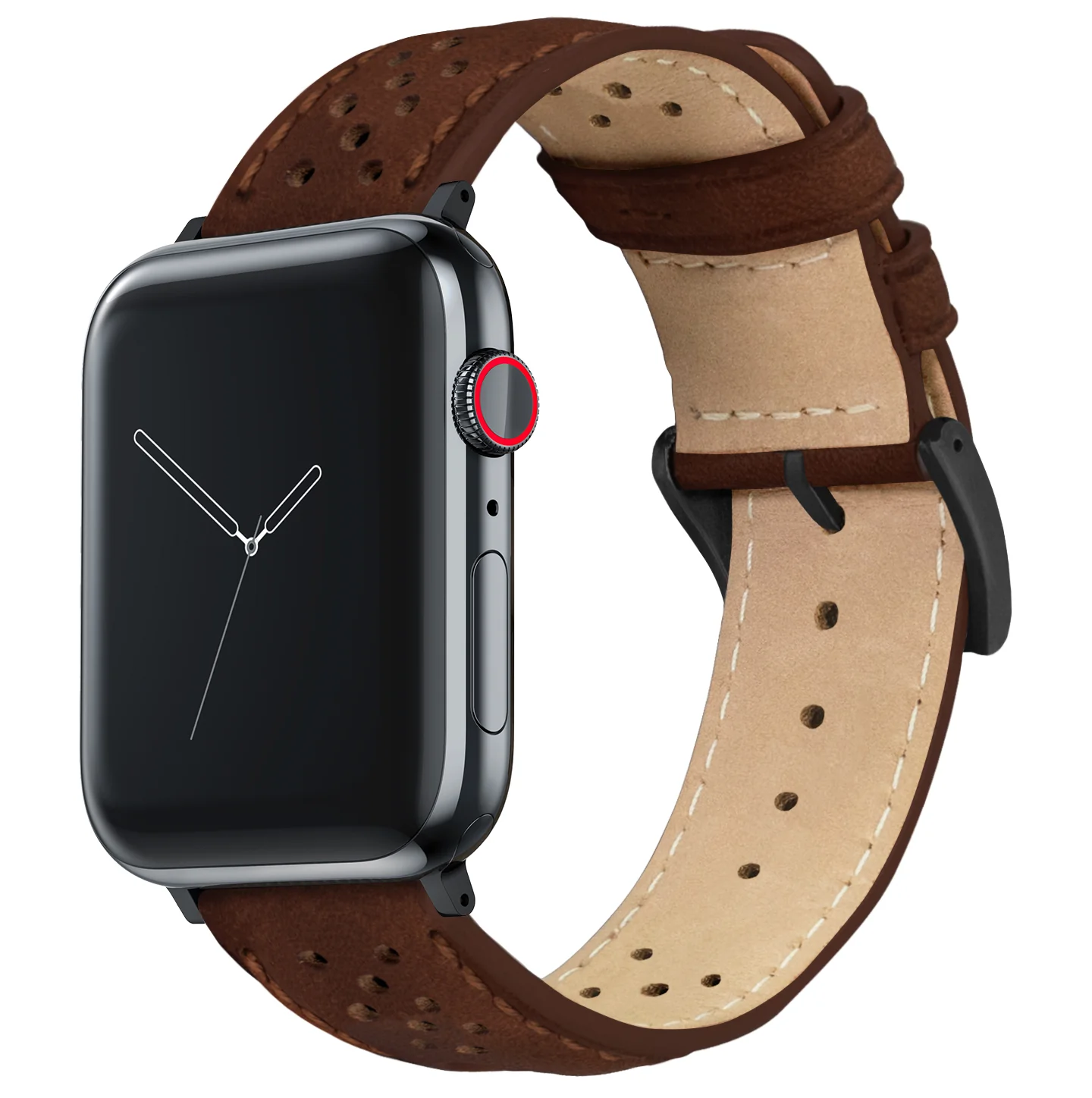 Apple Watch Chocolate Brown Racing Horween Leather Watch Band - Image 3