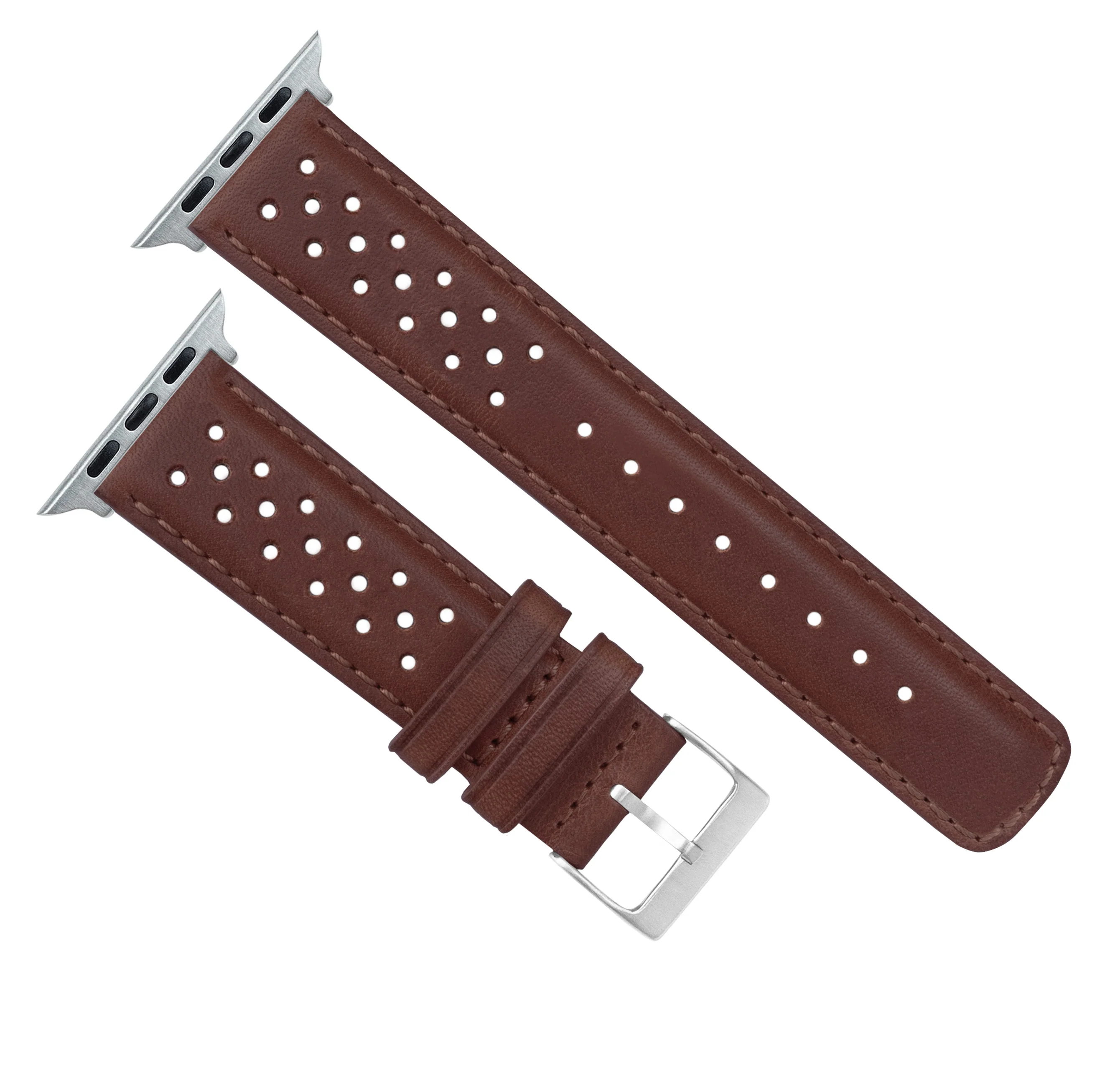Apple Watch Chocolate Brown Racing Horween Leather Watch Band - Image 6