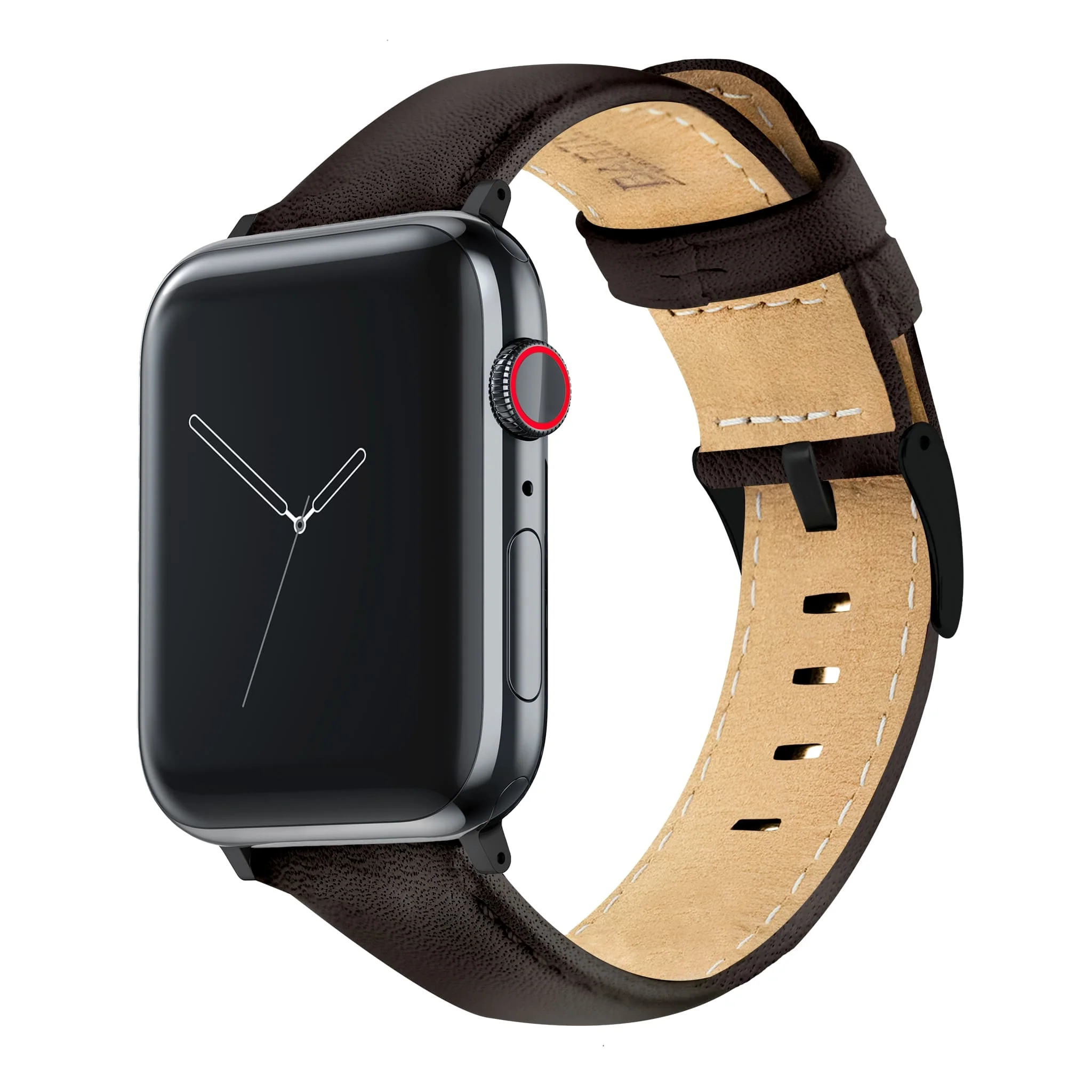 Apple Watch Dark Brown Pittards Performance Leather Brown Stitching Watch Band - Image 7