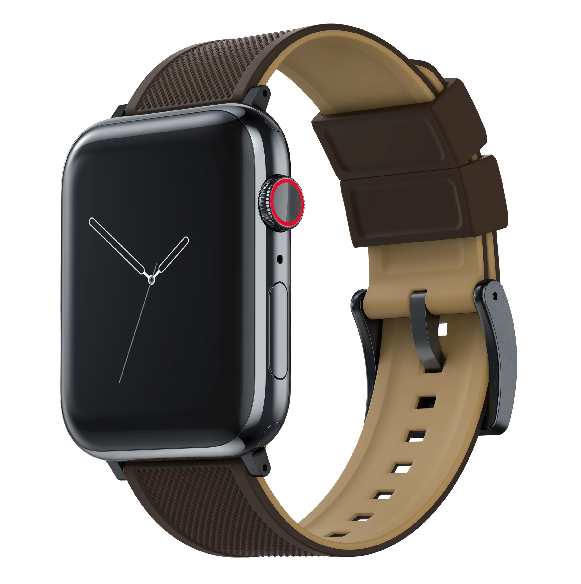 Apple Watch Elite Silicone Brown Top Khaki Bottom Watch Band - Image 2